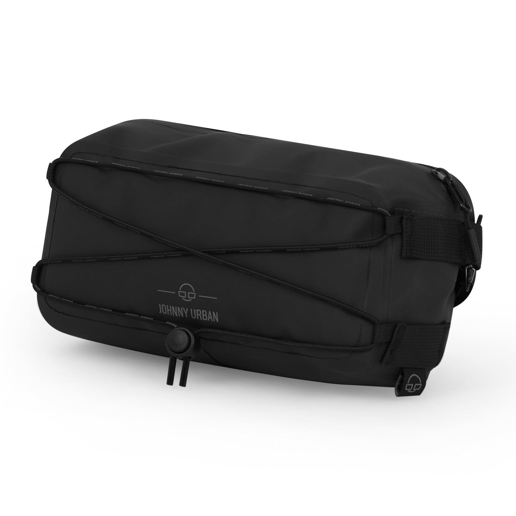 Schwarze Lenkertasche 'Arlo' von Johnny Urban mit elastischem Spanngurt