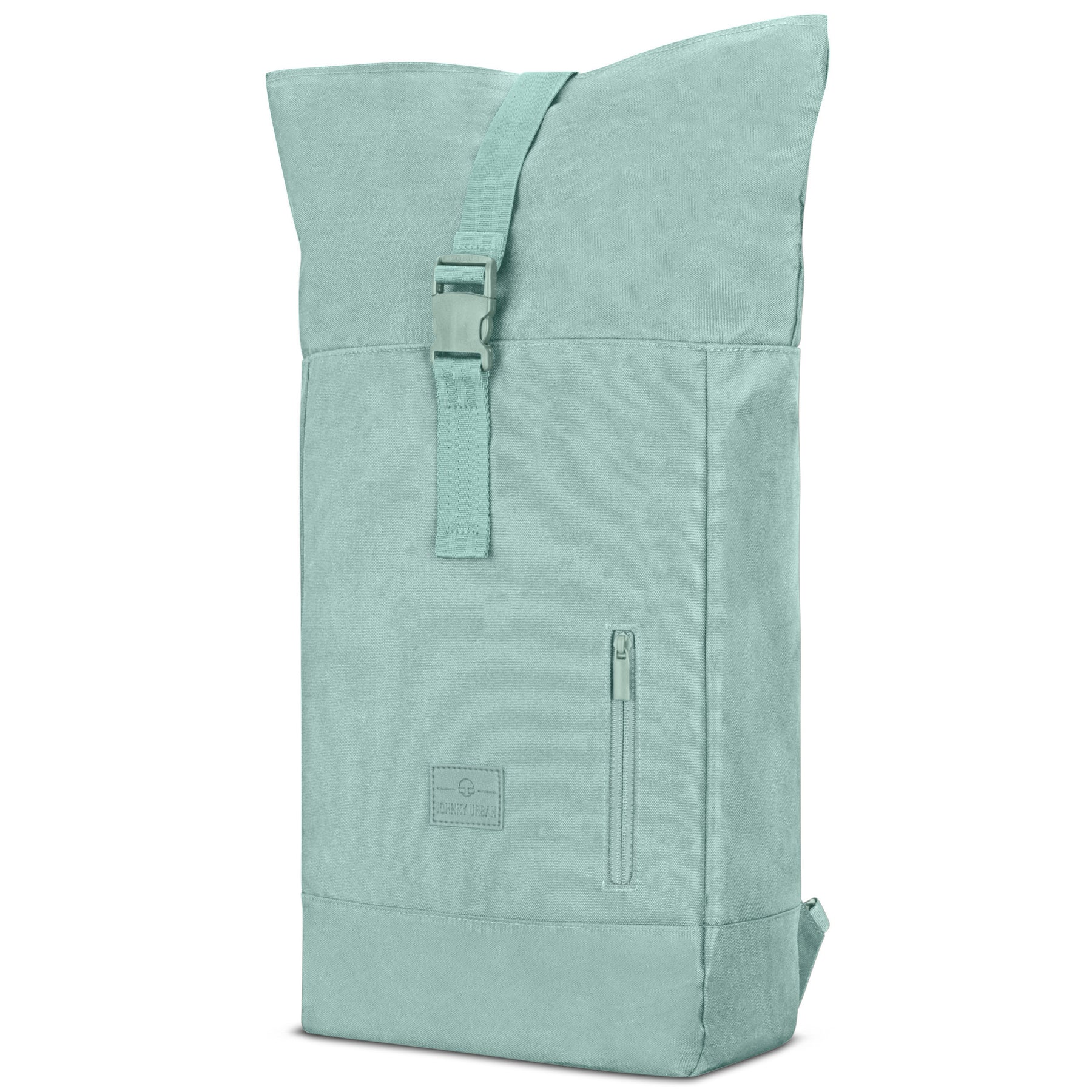 Mintgrüner Rolltop Rucksack 'Robin Medium' mit Fronttasche und Schnallenverschluss