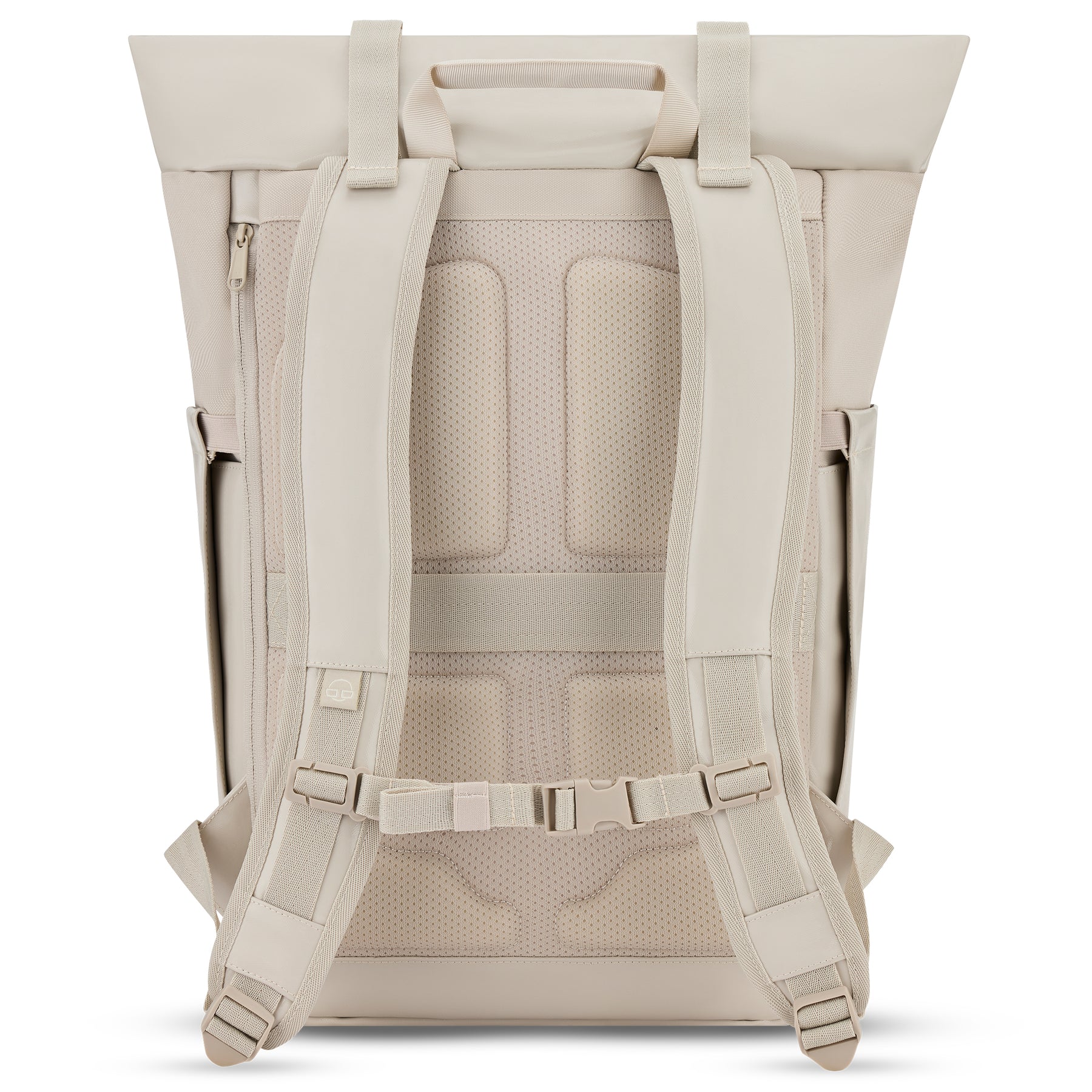 Beiger Rolltop Rucksack 'Ashton' mit gepolstertem Rückenpolster und verstellbaren Schultergurten