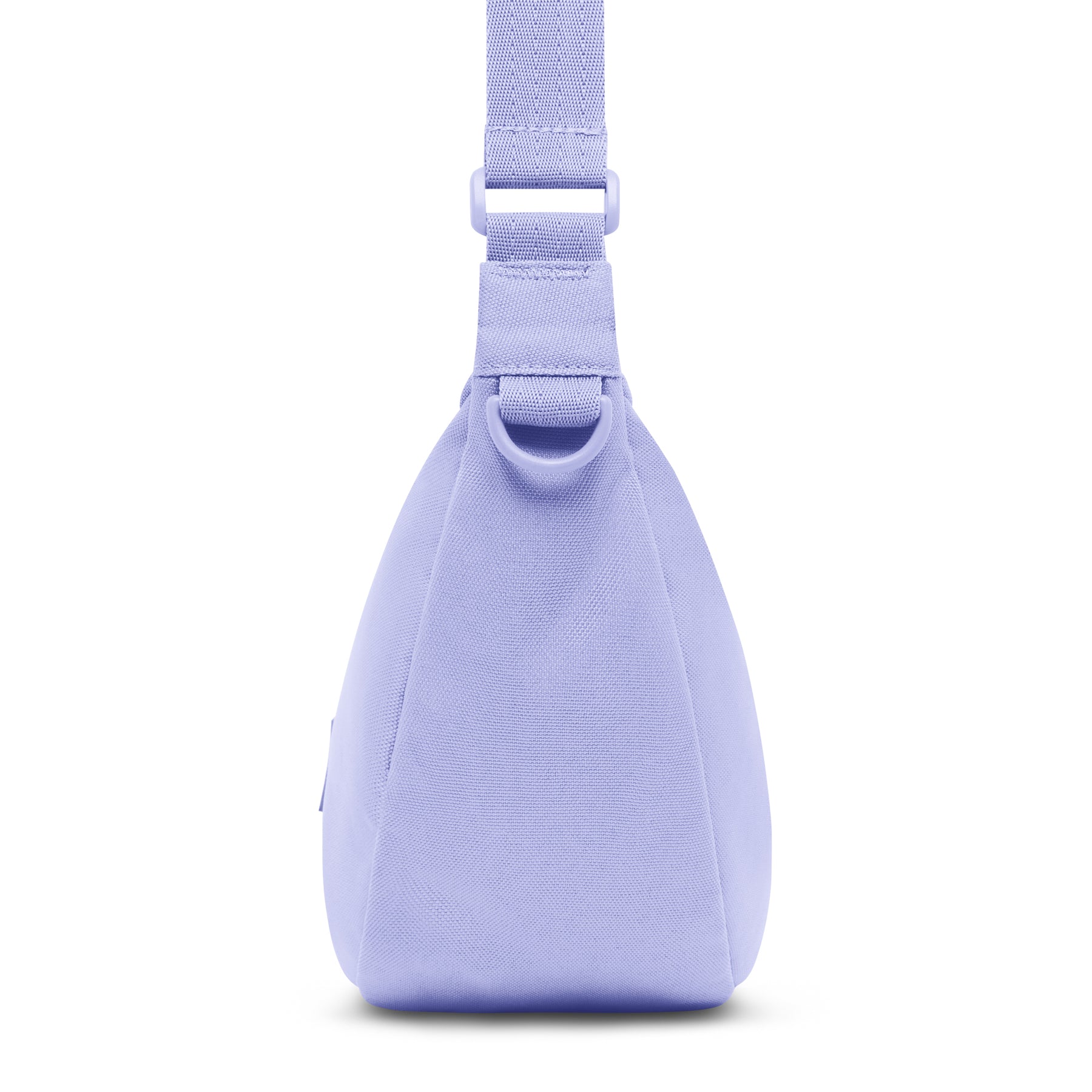 Half Moon Bag ‚Ally Medium‘ in helllila Seitenansicht mit verstellbarem Schulterriemen