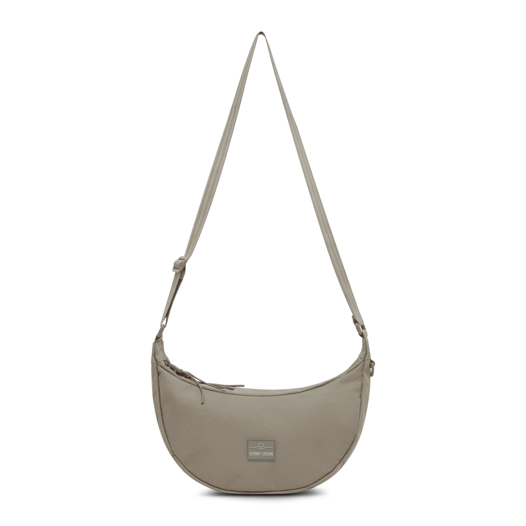 Halbmondtasche 'Ally Medium' von Johnny Urban in graubraun mit verstellbarem Schulterriemen