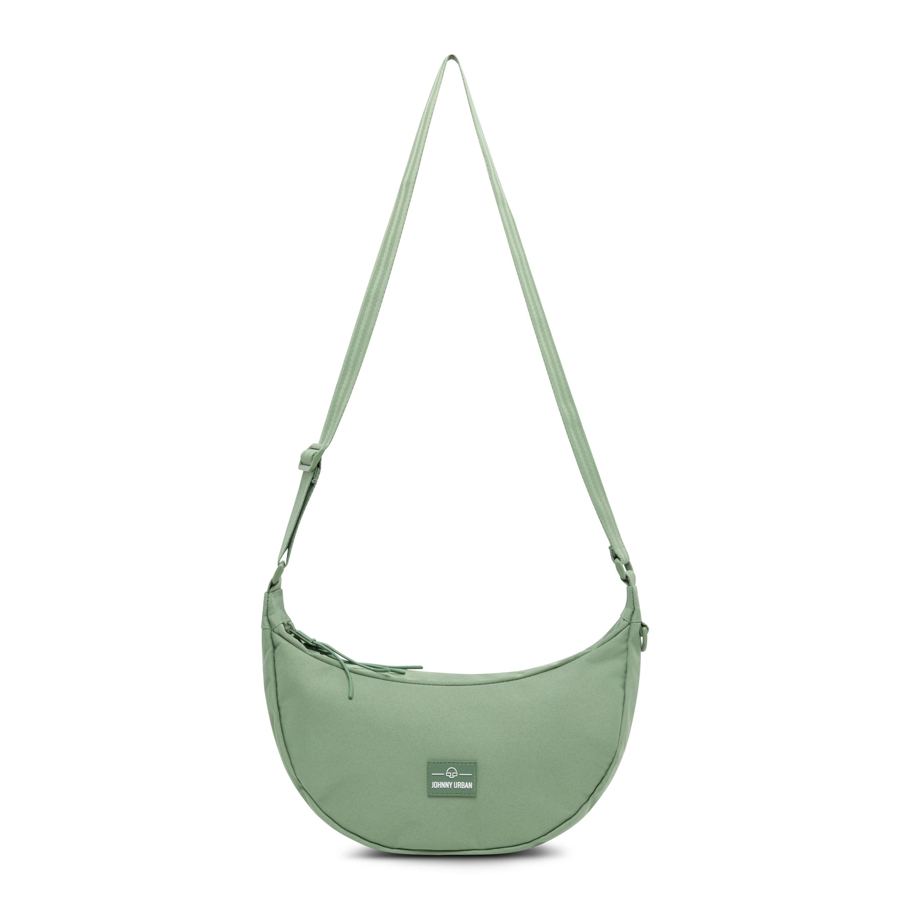 Halbmondtasche 'Ally Medium' von Johnny Urban in mattgrün mit verstellbarem Schultergurt