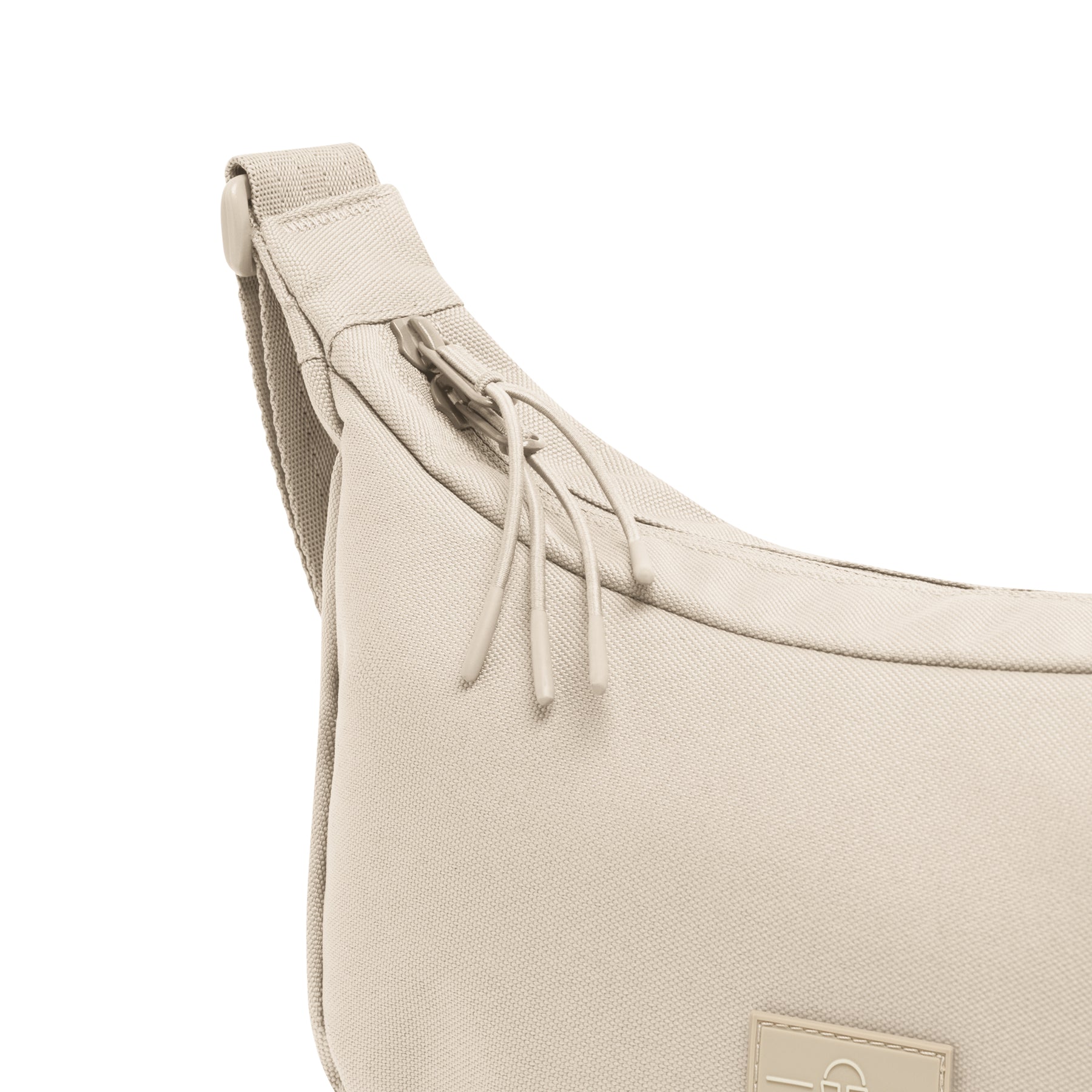 Halbmond-Tasche Ally Medium in beige mit Reißverschluss und verstellbarem Gurt
