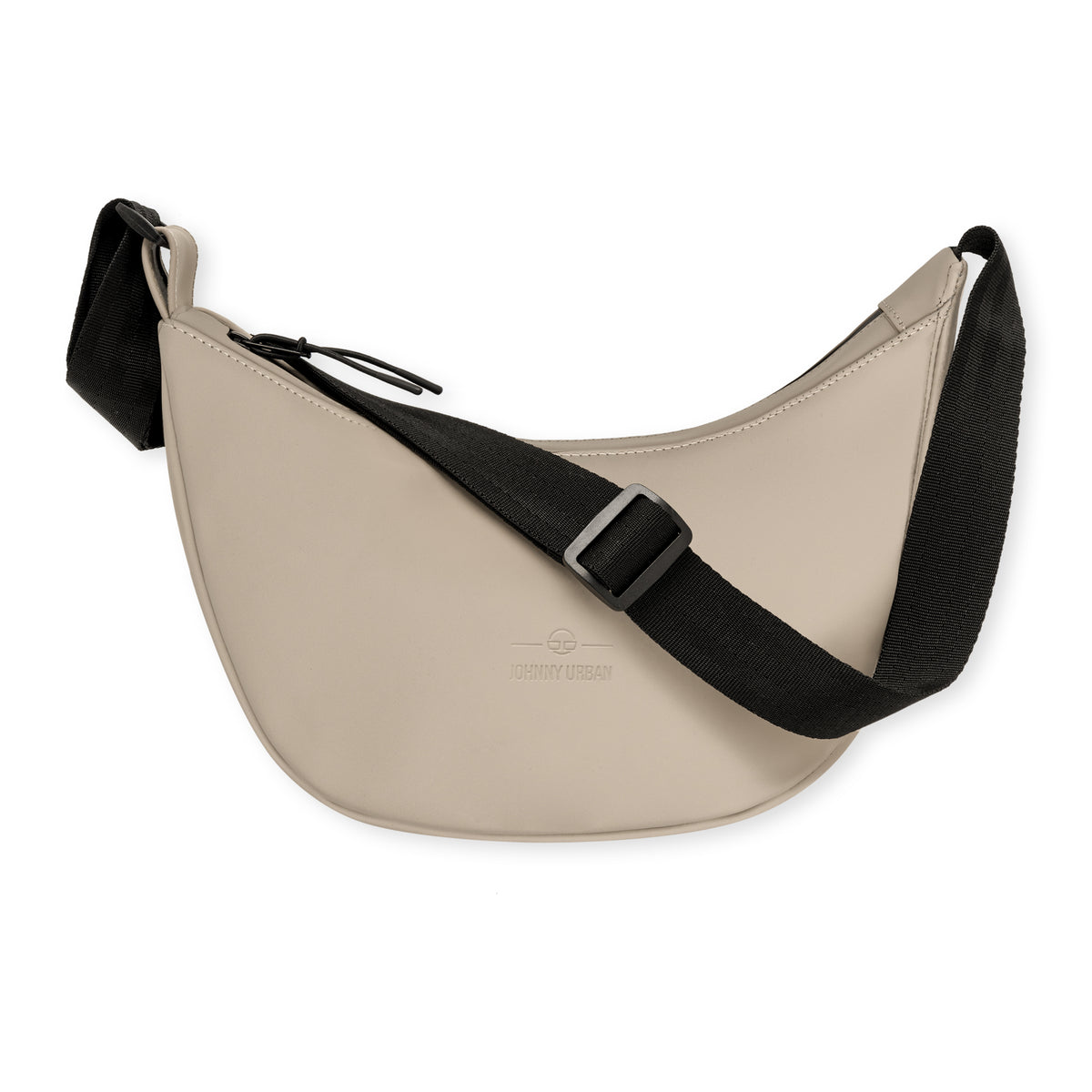 Johnny Urban Half Moon Bag 'Rory' in Beige mit schwarzem verstellbarem Schultergurt