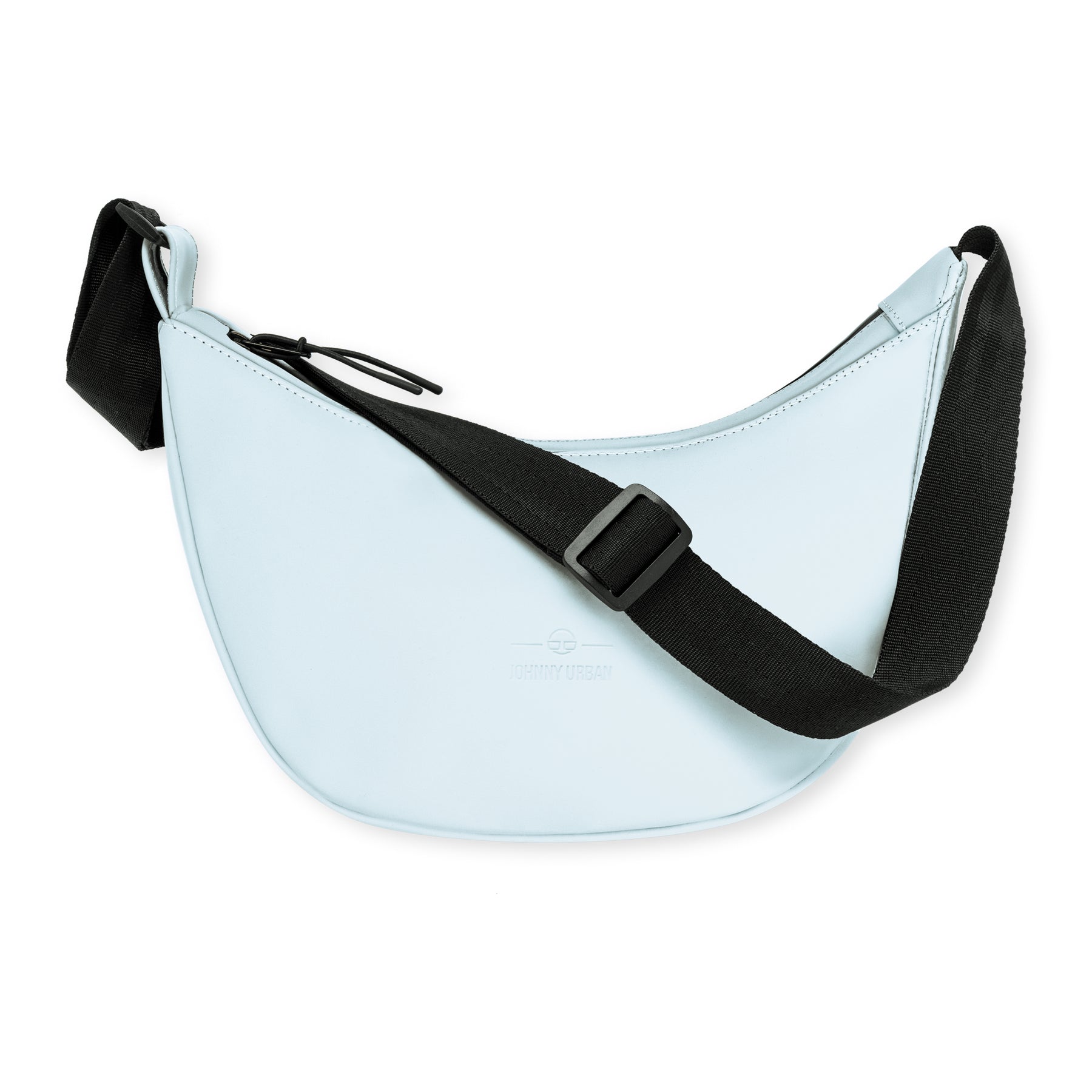 Halbmondtasche 'Rory' von Johnny Urban in hellblau mit schwarzem verstellbarem Schultergurt