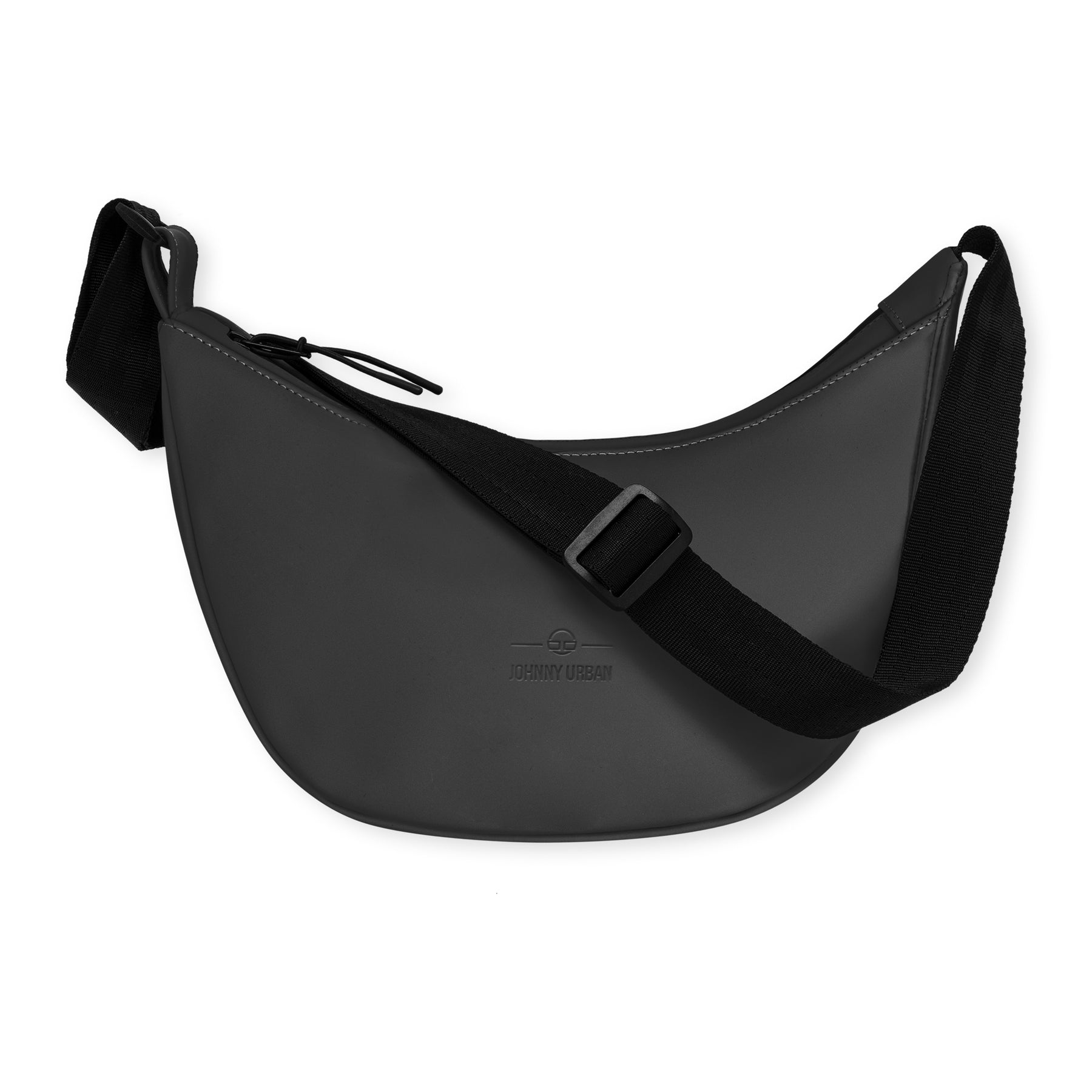 Halbmondförmige Umhängetasche 'Rory' von Johnny Urban in Schwarz mit verstellbarem Tragegurt