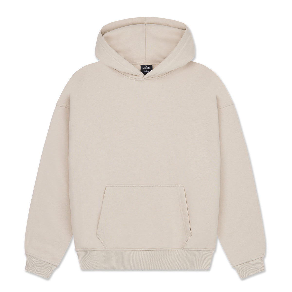 Beiger Oversized Hoodie "Cody" von Johnny Urban mit Kängurutasche und gerippten Bündchen