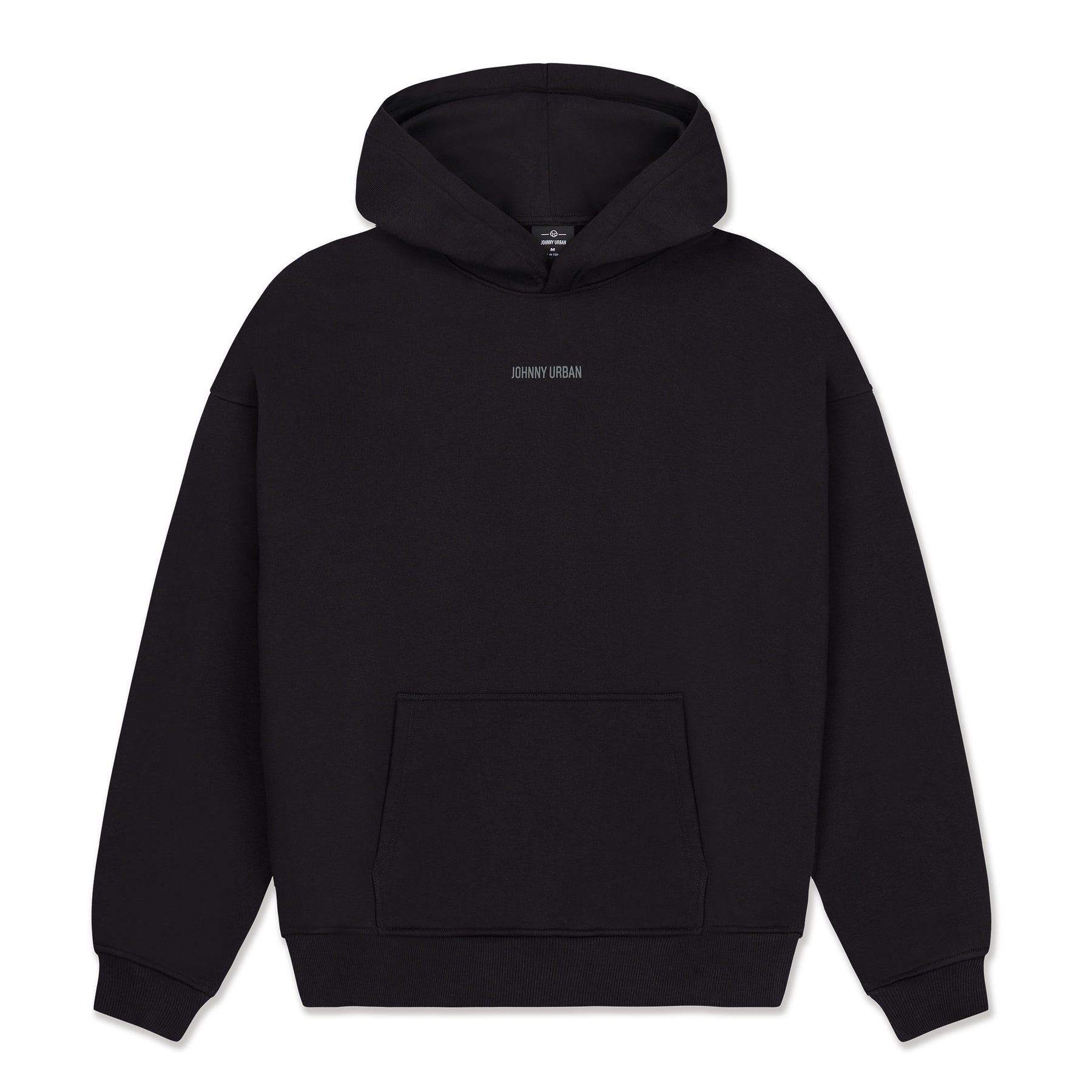 Oversized Hoodie 'Cody' von Johnny Urban in Schwarz mit kleiner Aufschrift