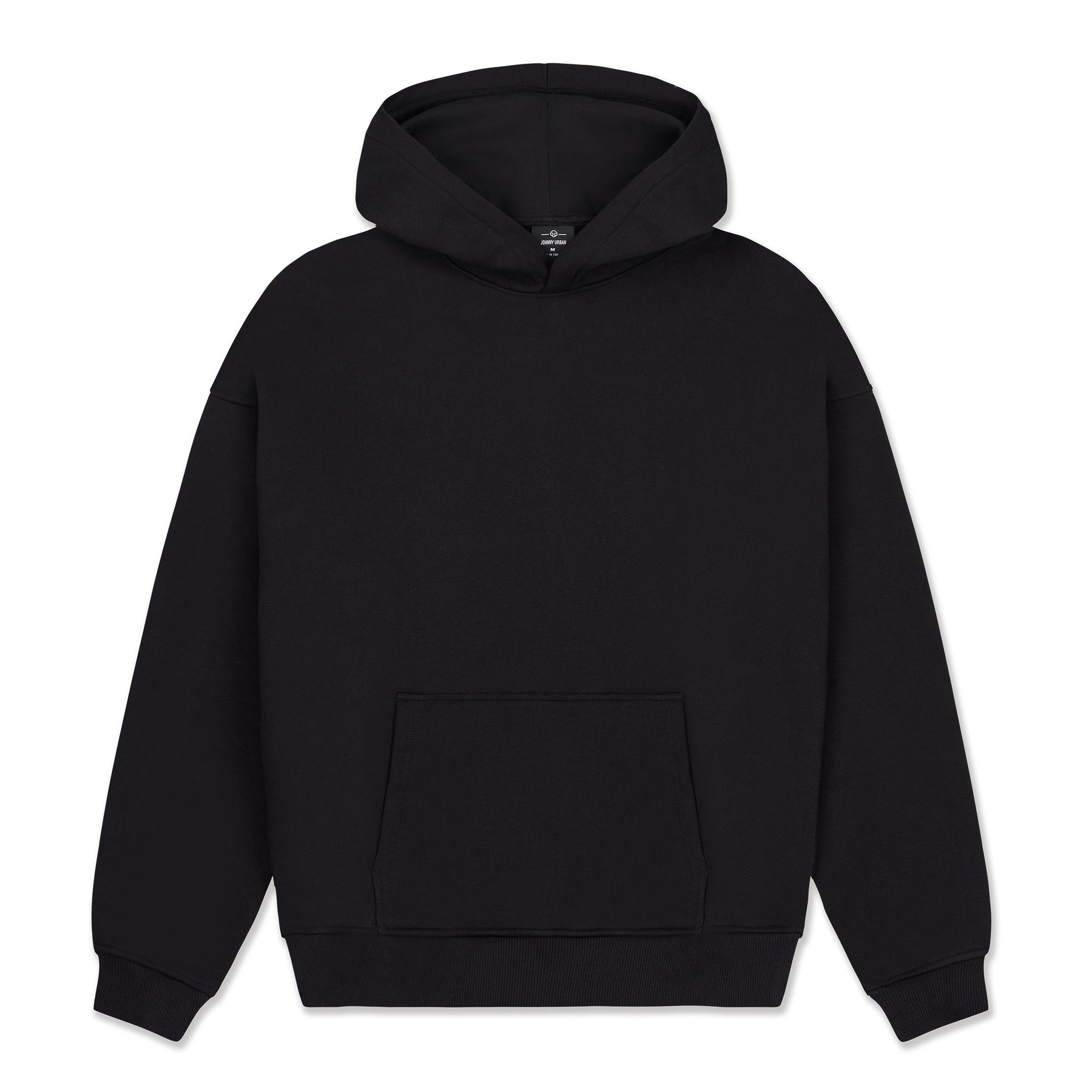 Schwarzer Oversized Hoodie 'Cody' von Johnny Urban mit Kapuze und Kängurutasche