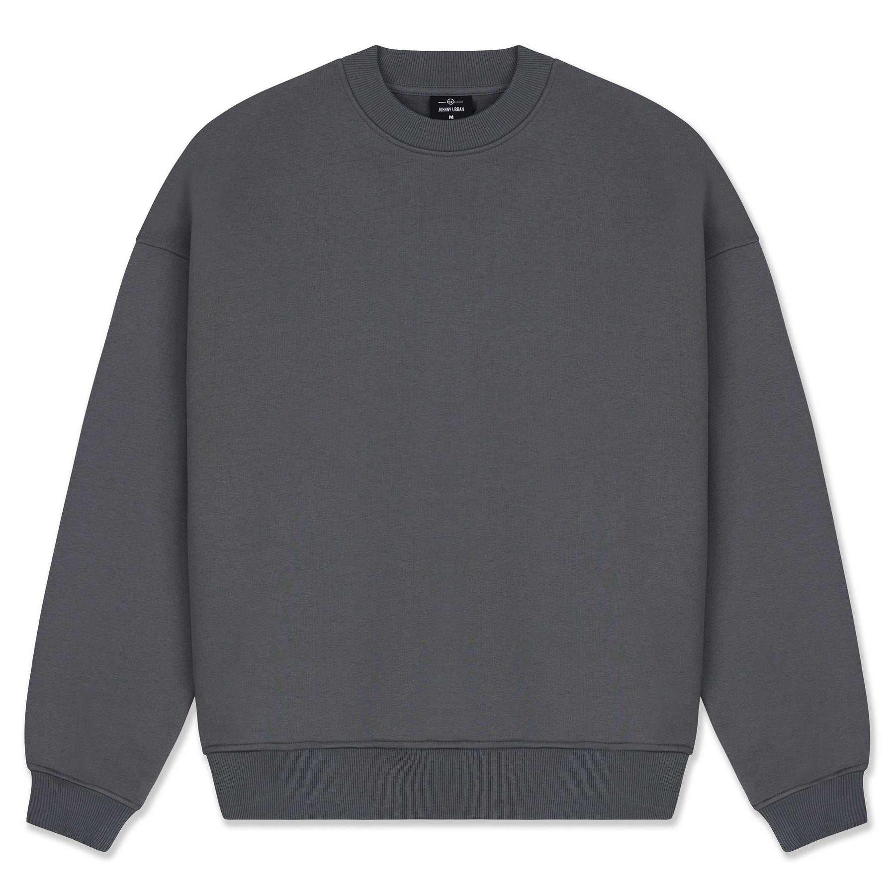 Oversize Crewneck 'Carter' Pullover in Grau von Johnny Urban mit gerippten Bündchen