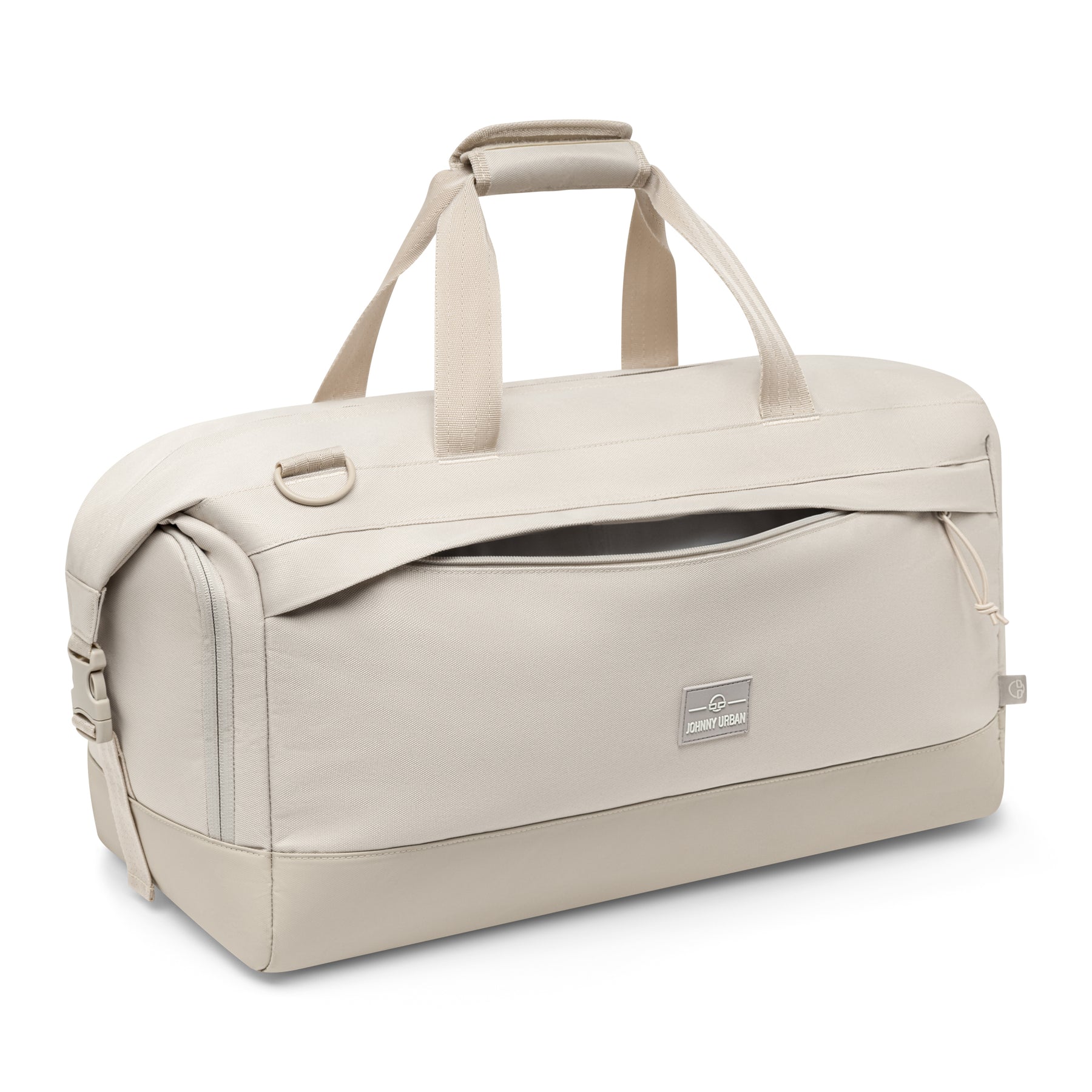 Beige Weekender Reisetasche 'Milan' von Johnny Urban mit Griffen und Reißverschlusstasche