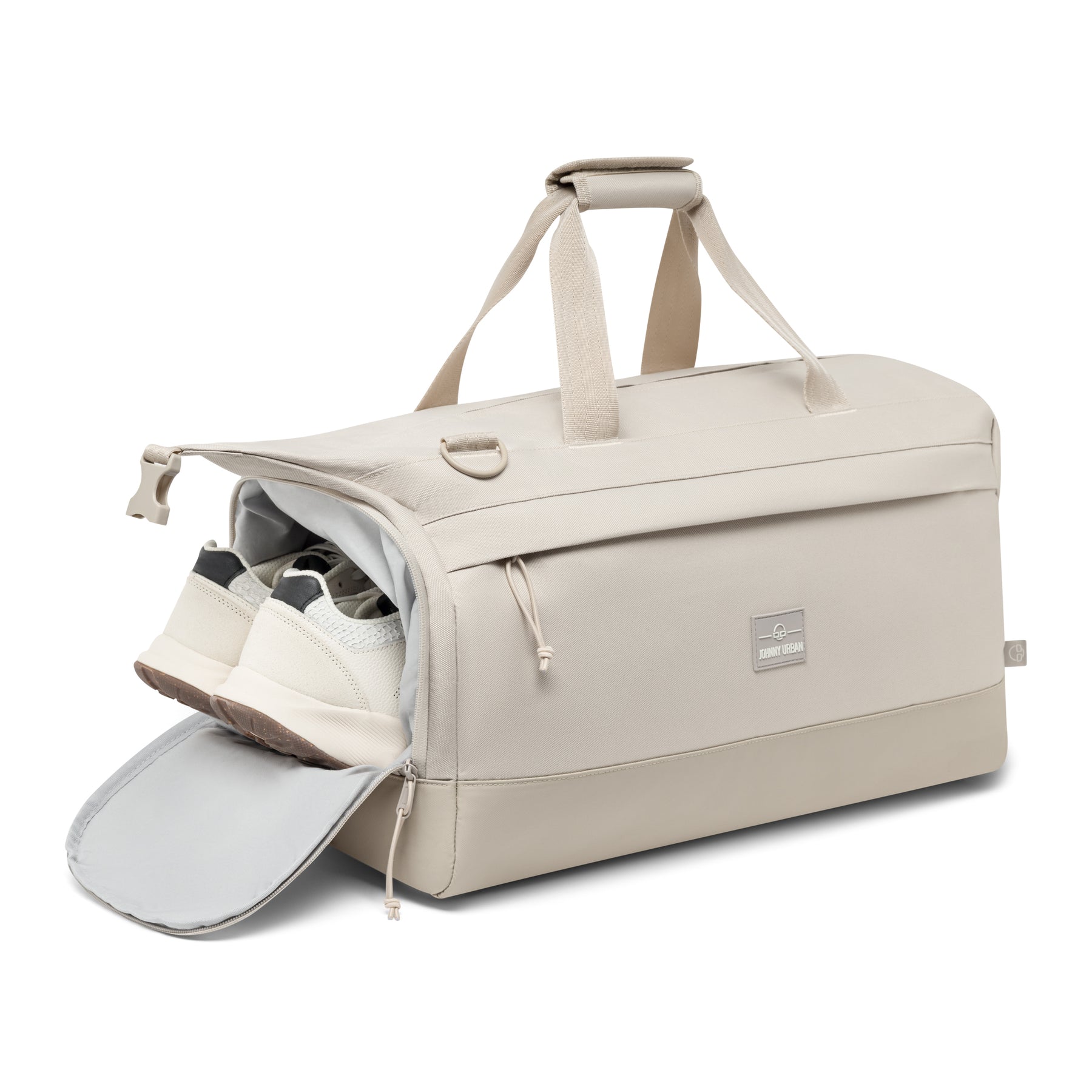 Johnny Urban Weekender 'Milan' Reisetasche in Sand mit seitlichem Schuhfach und Griffen