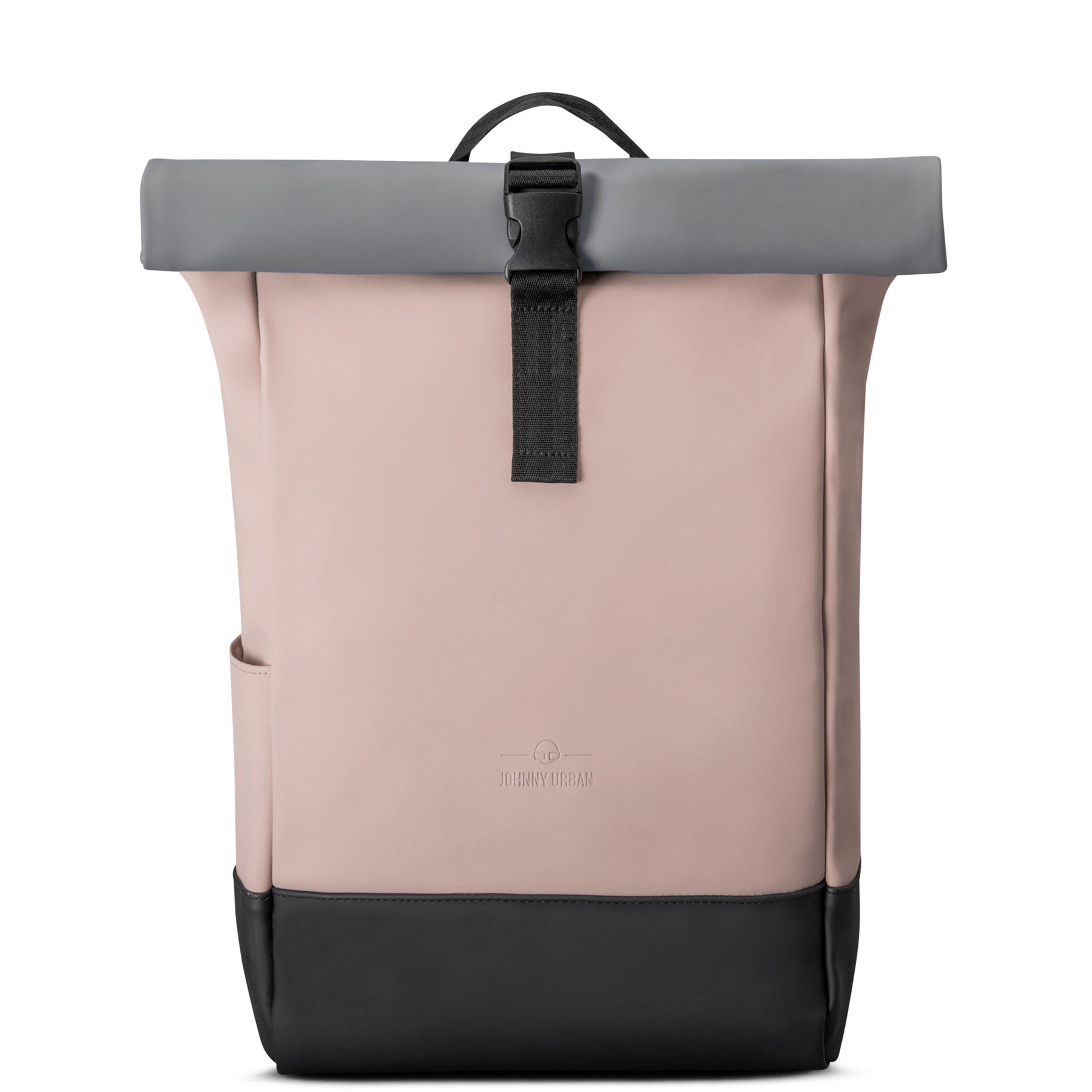 Rolltop Rucksack Harvey Medium von Johnny Urban, beigem Material mit grauem oberen Rollverschluss und schwarzem Boden