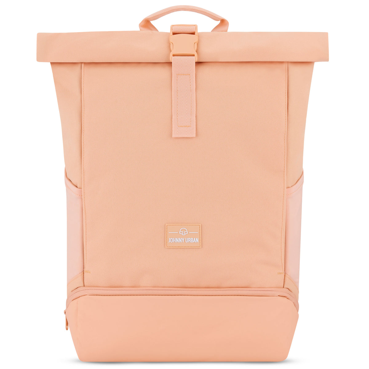 Peachfarbener Rolltop Rucksack 'Allen Large' von Johnny Urban mit Frontverschluss und Logopatch