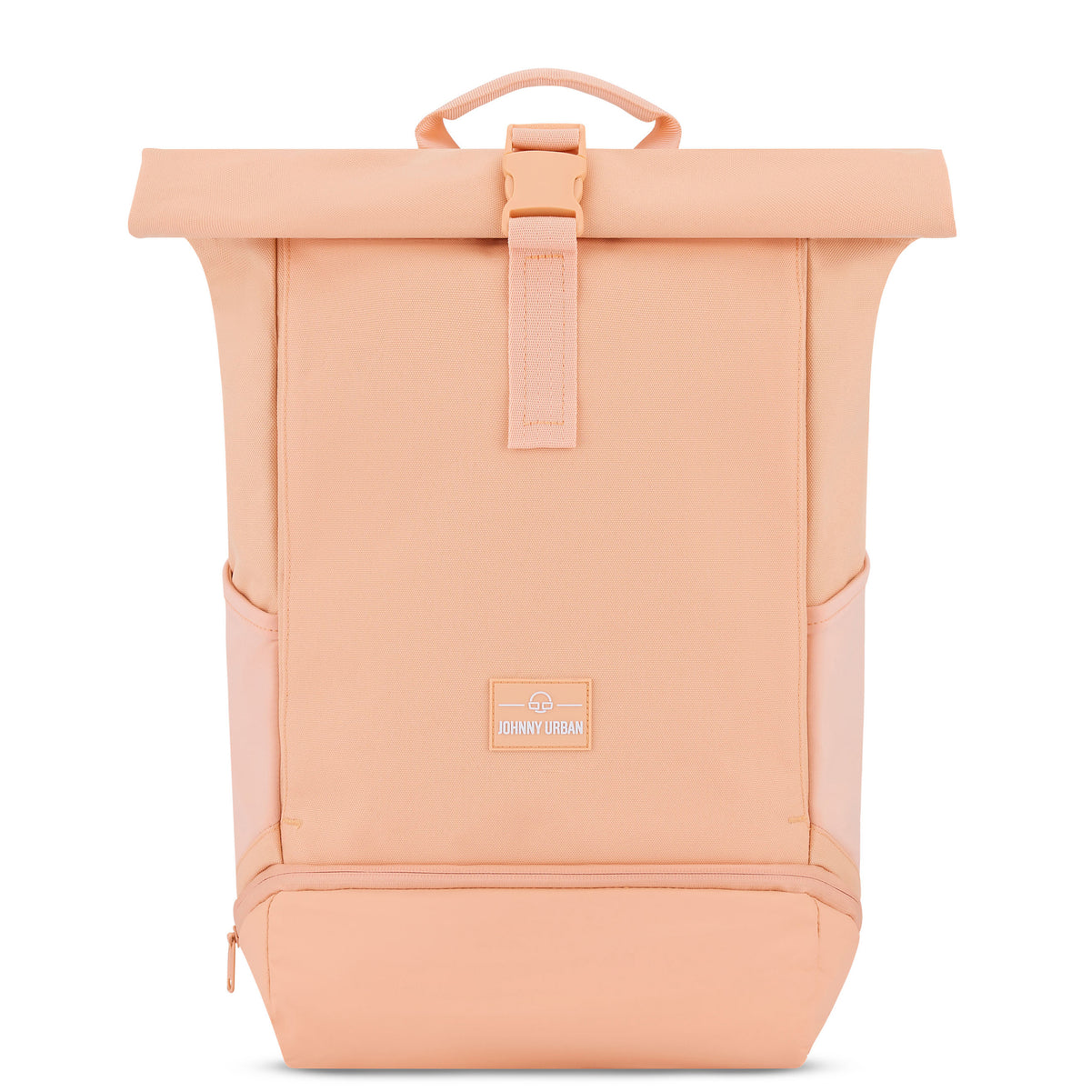 Rolltop Rucksack Allen Medium in Pfirsich mit Klappverschluss und Johnny Urban Logo