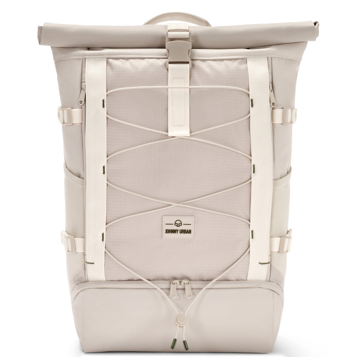 Sandfarbener Rolltop Rucksack 'Allen Large Move' von Johnny Urban mit elastischem Frontband und Tragegriff