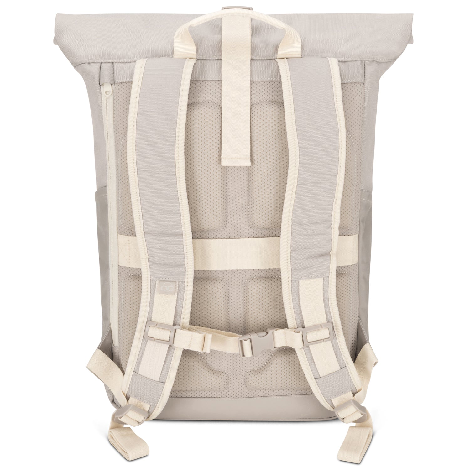 Beige Rolltop Rucksack 'Allen Large' von Johnny Urban mit gepolsterten Rücken- und Schultergurten und Brustgurt