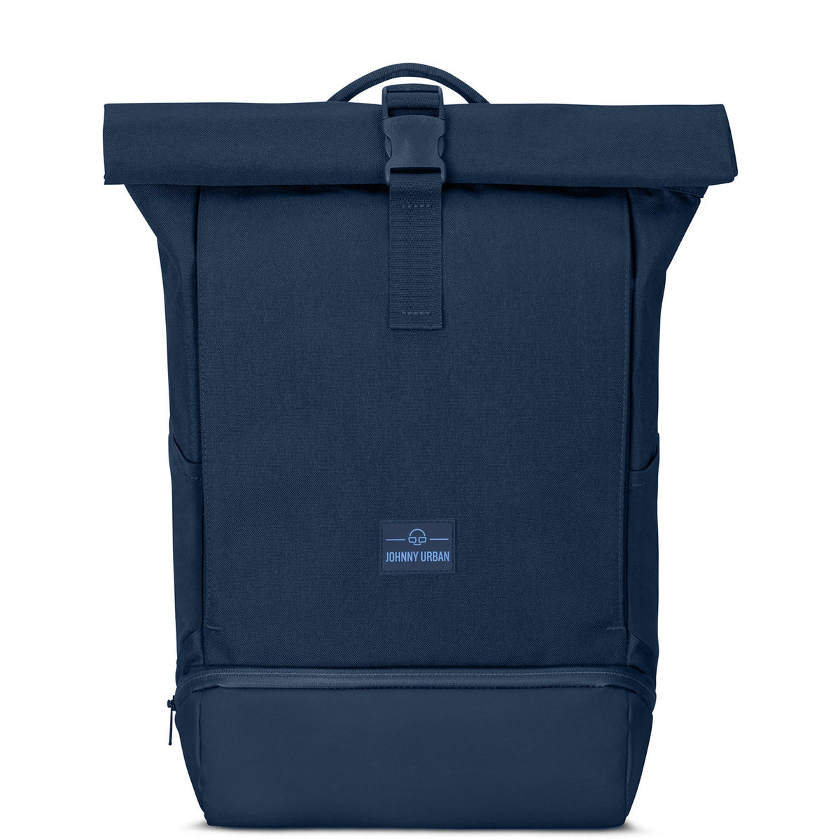 Blauer Rolltop Rucksack Allen Medium von Johnny Urban mit Schnallenverschluss und Bodenfach