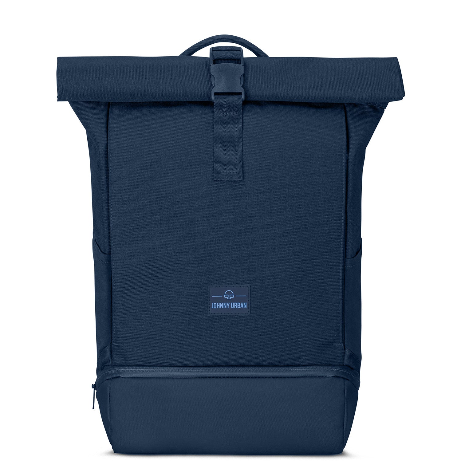 Blauer Rolltop Rucksack Allen Medium von Johnny Urban mit Schnallenverschluss und Bodenfach