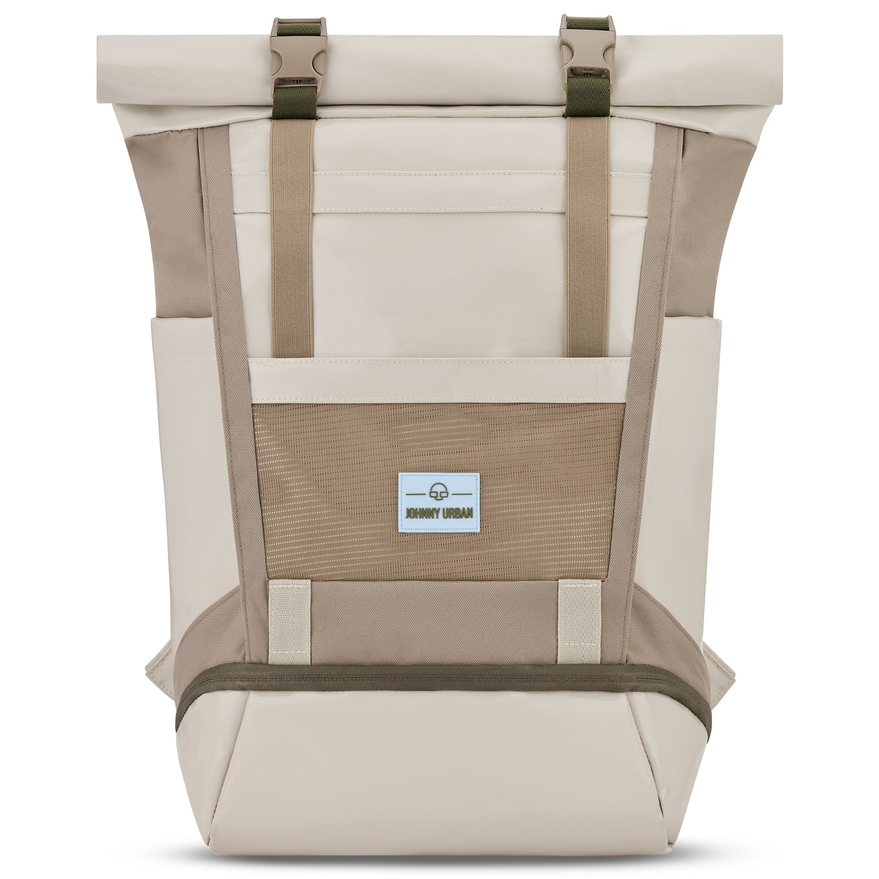 Rolltop Rucksack 'Ashton' von Johnny Urban in Beige mit zwei Schulterriemen und Netzfach hinten