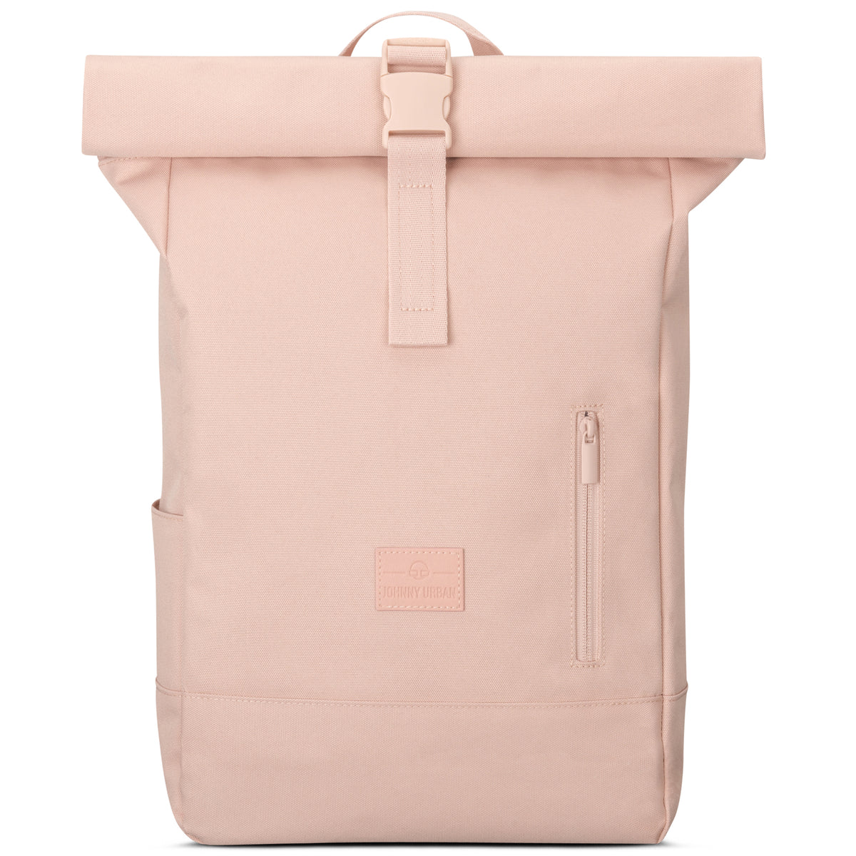 Rolltop Rucksack Robin Medium in Rosa mit Frontreißverschluss und Trageschlaufe