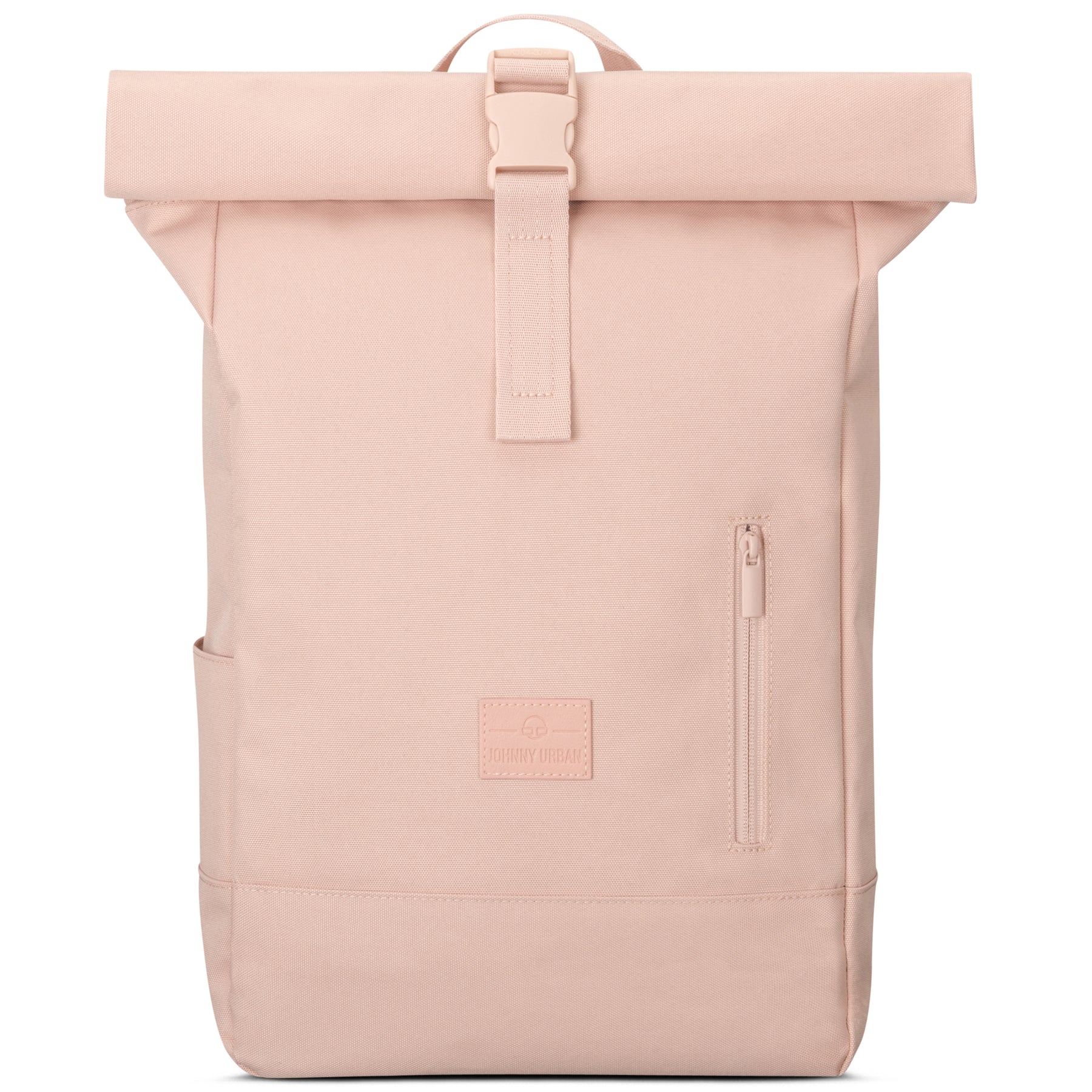Rolltop Rucksack Robin Medium in Rosa mit Frontreißverschluss und Trageschlaufe