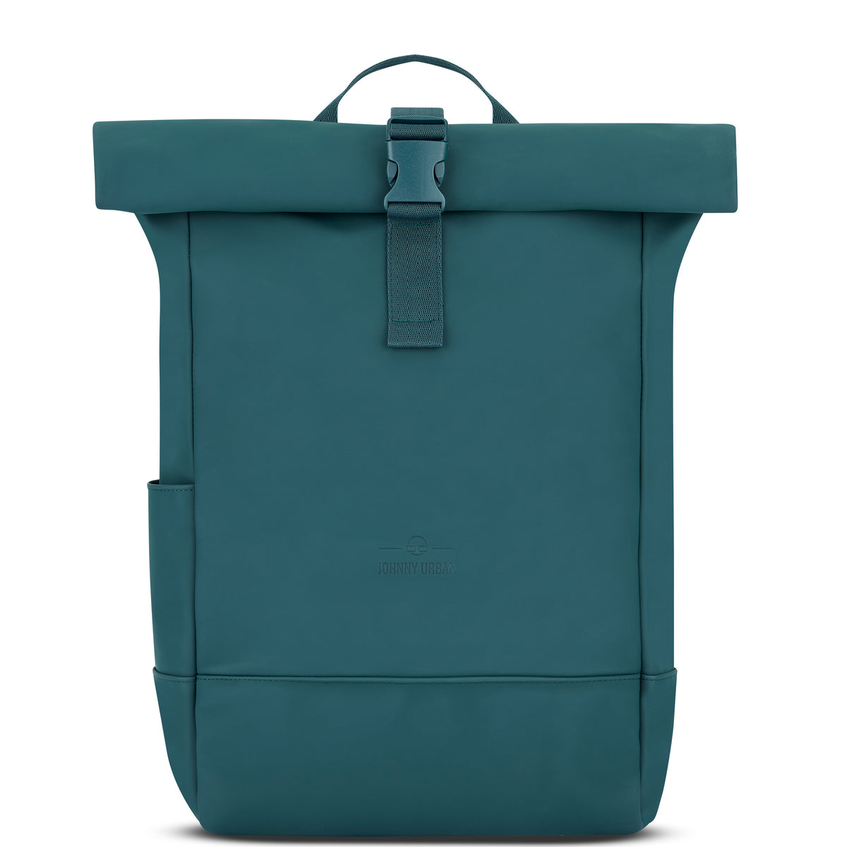 Rolltop Rucksack 'Harvey Medium' in petrolfarbenem Teal mit Schnallenverschluss und Seitenfach