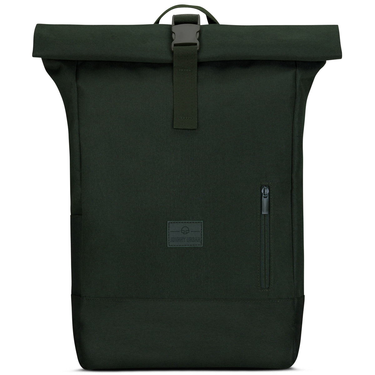 Grüner Rolltop-Rucksack 'Robin Large' von Johnny Urban mit Frontreißverschluss und Tragegriff