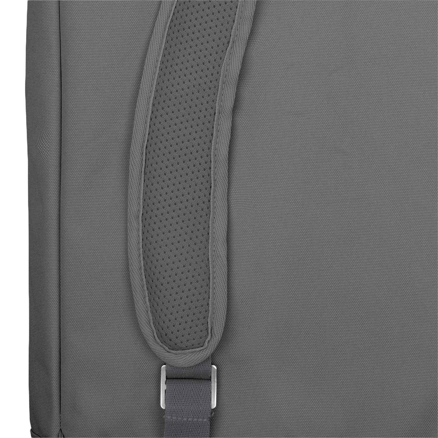 Gepolsterter, dunkelgrauer Rucksackriemen mit atmungsaktivem Netzstoff des Rolltop Rucksacks 'Robin Medium'