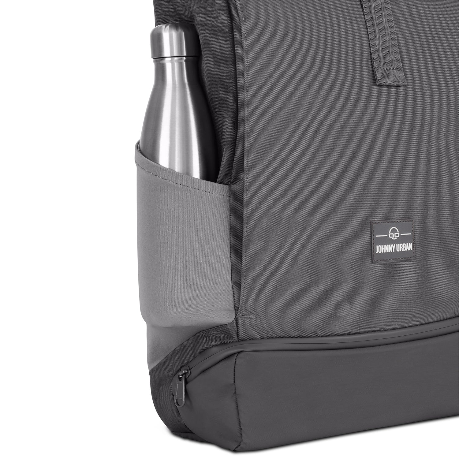 Grauer Johnny Urban Rolltop Rucksack 'Allen Large' mit seitlicher Flasche