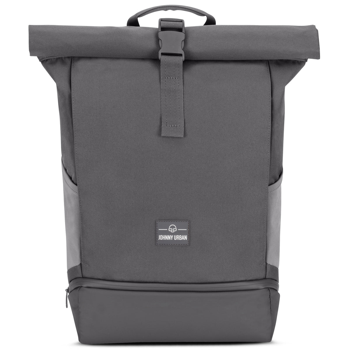 Grauer Johnny Urban Rolltop Rucksack 'Allen Large' mit Schnalle und zwei Seitenfächern