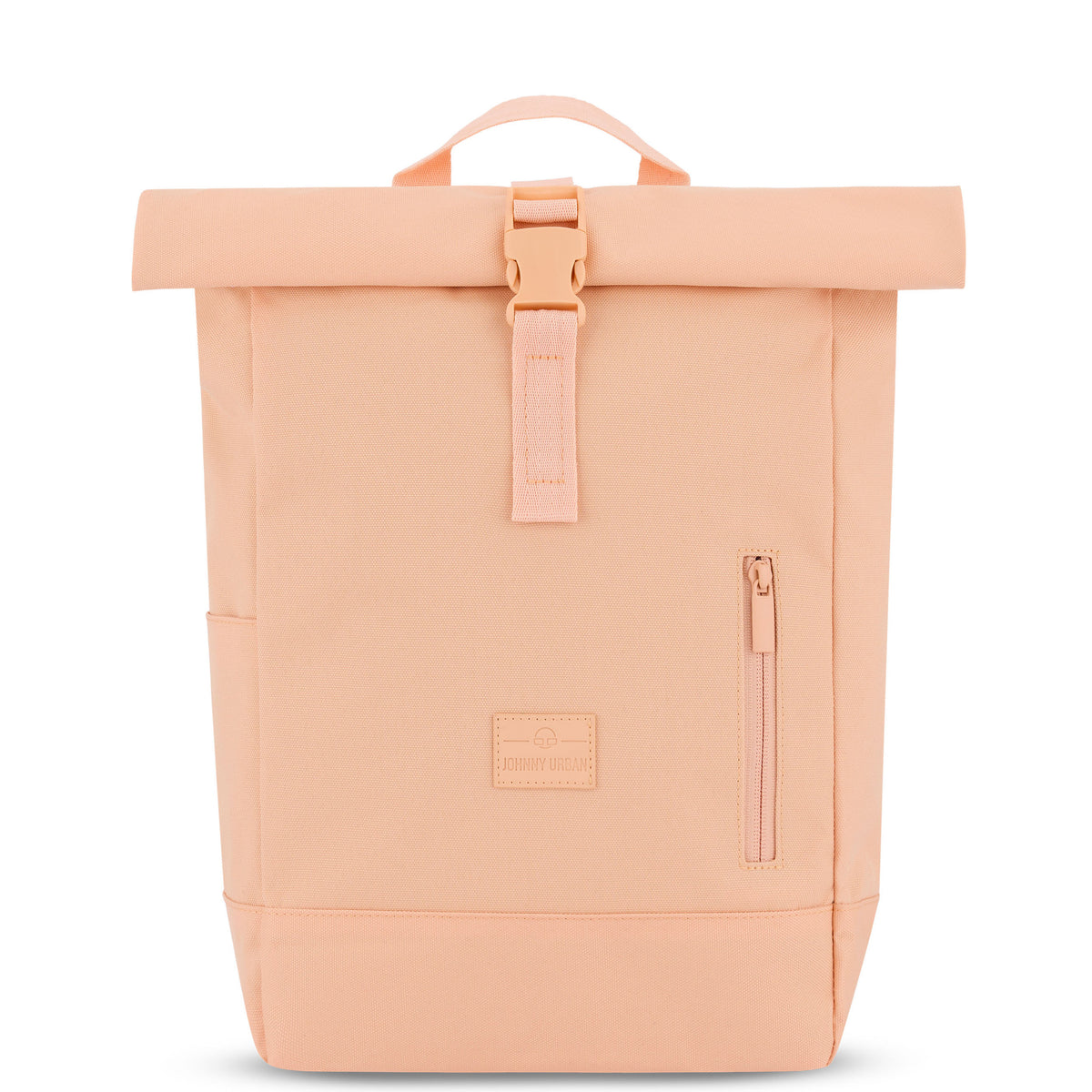 Rolltop-Rucksack 'Robin Small' von Johnny Urban in Pfirsich mit Frontreißverschluss und Klettverschluss