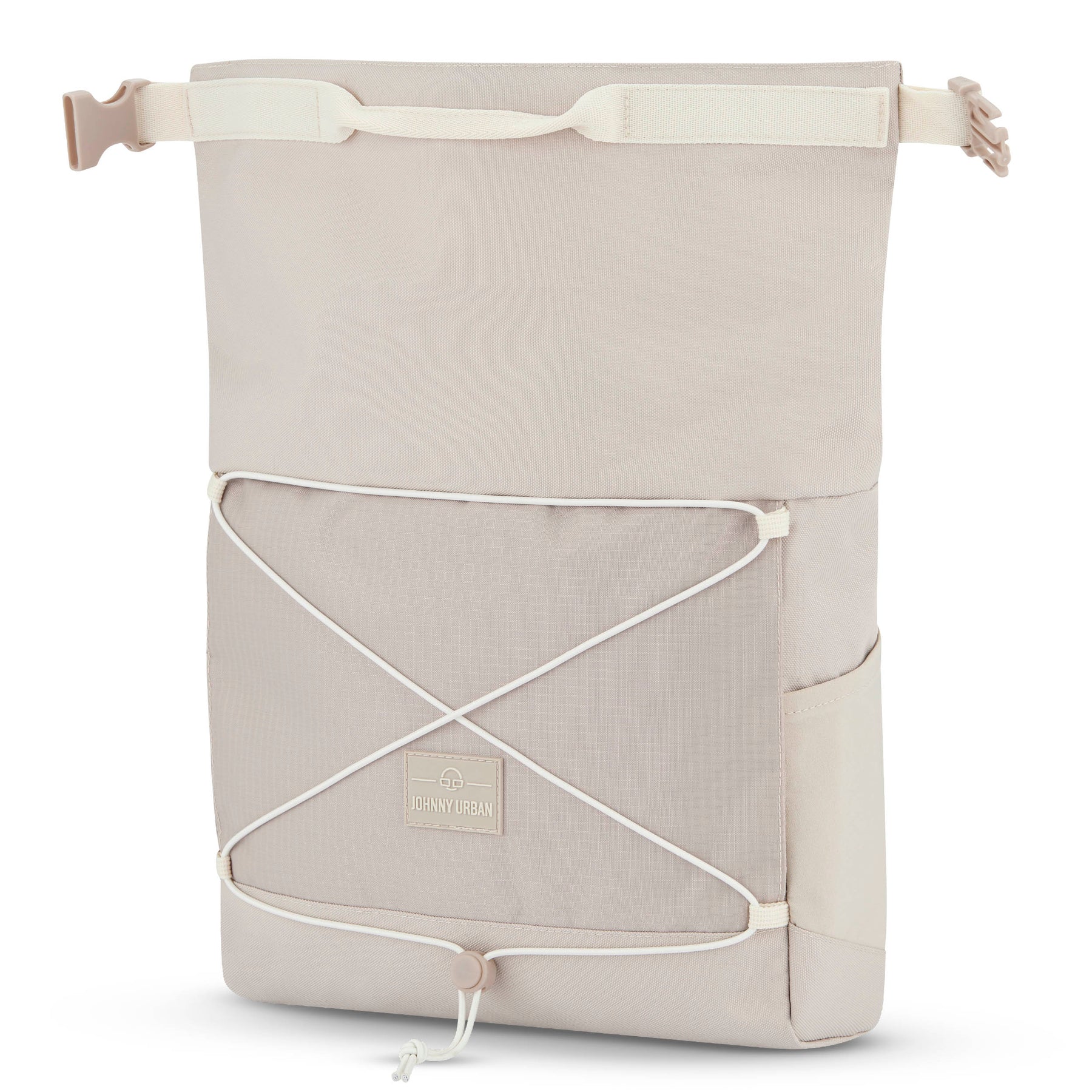 Beige Umhängetasche 'Dylan' von Johnny Urban mit Rolltop und elastischem Spannseil