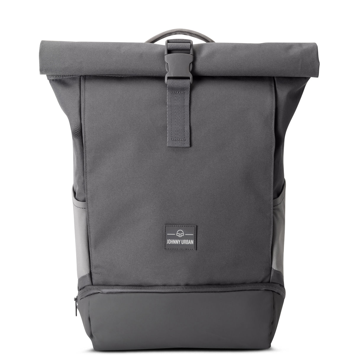 Rolltop Rucksack Allen Medium von Johnny Urban, dunkelgrau, mit Schnalle vorne und Logo