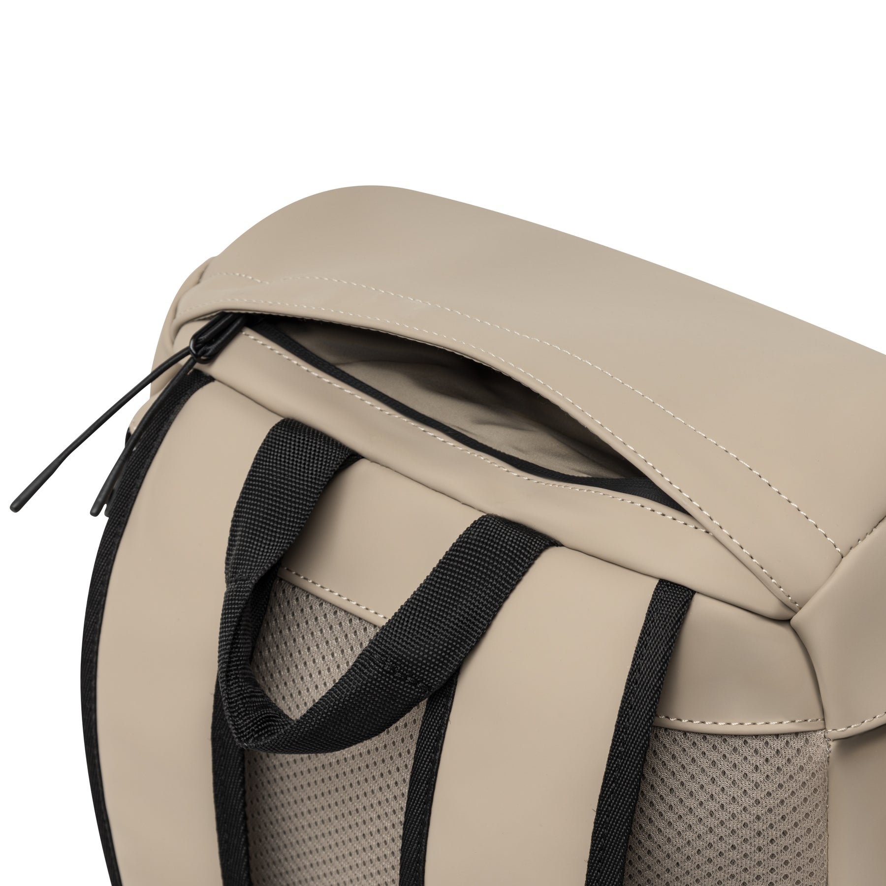 Beige Johnny Urban Rucksack 'Finley' mit verstecktem Reißverschlussfach und gepolsterten schwarzen Trägern