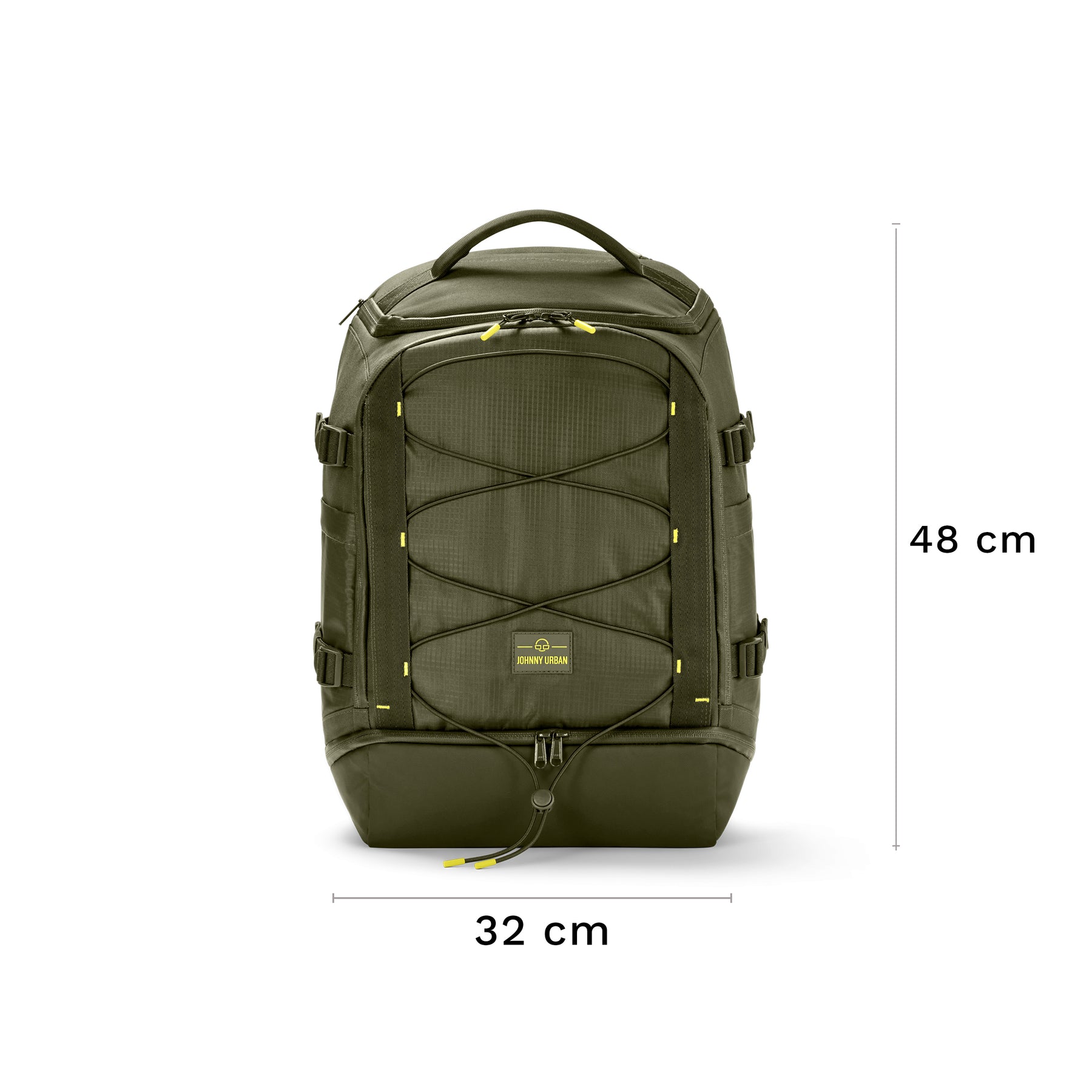 Großer olivegrüner Rucksack 'Jack' von Johnny Urban mit Abmessungen 48x32 cm
