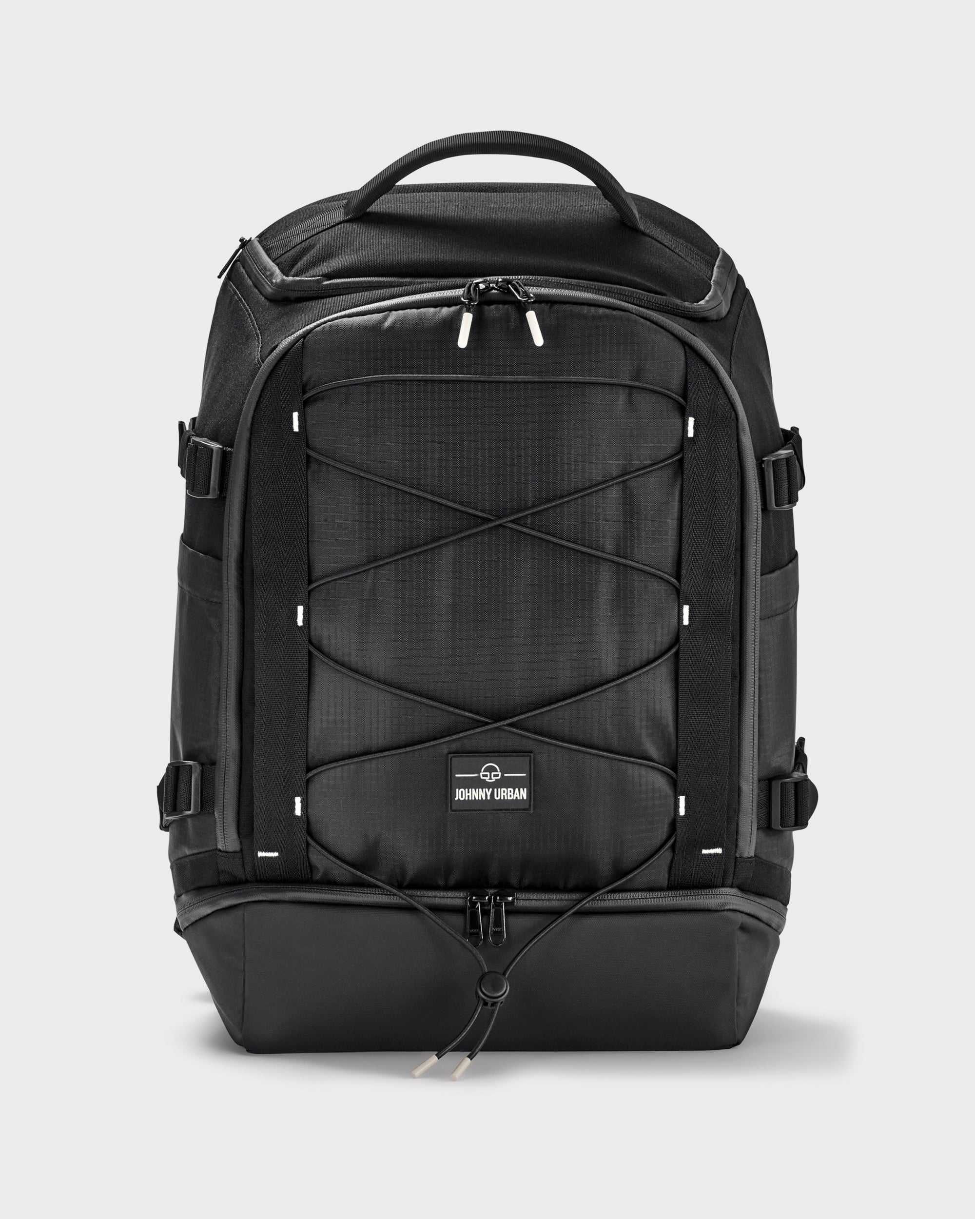 Schwarzer Rucksack 'Jack' von Johnny Urban mit elastischem Frontband und mehreren Fächern