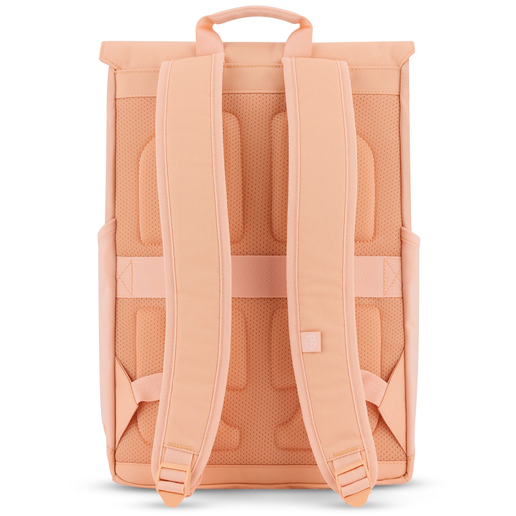Rucksack 'Mika' in Pfirsichfarbe mit gepolsterten verstellbaren Schultergurten und belüftetem Rückenbereich