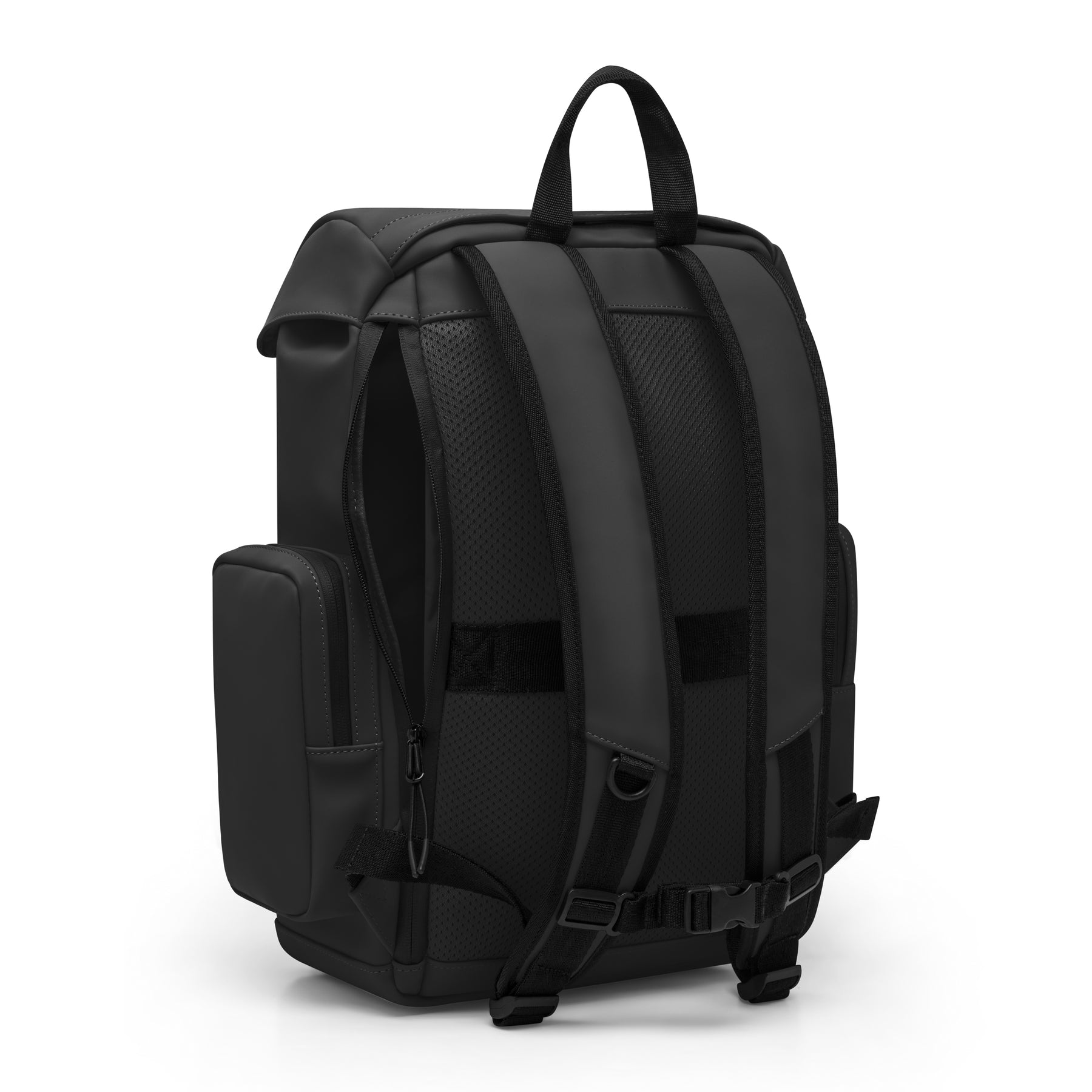 Schwarzer Finley Rucksack mit gepolsterten, verstellbaren Schulterriemen und Haltegriff