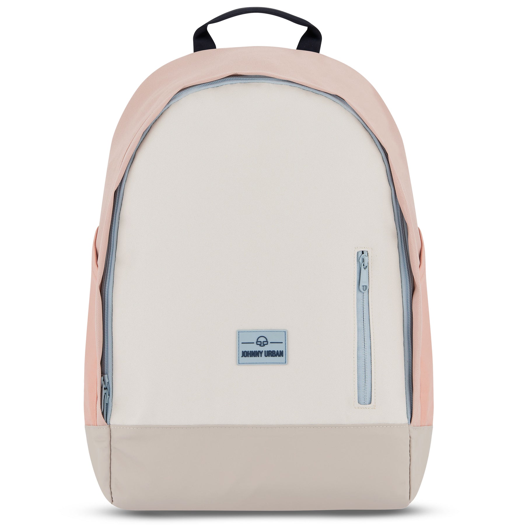 Rucksack 'Neo' von Johnny Urban in Beige und Rosa mit grauem Reißverschluss und vorderer kleiner Tasche