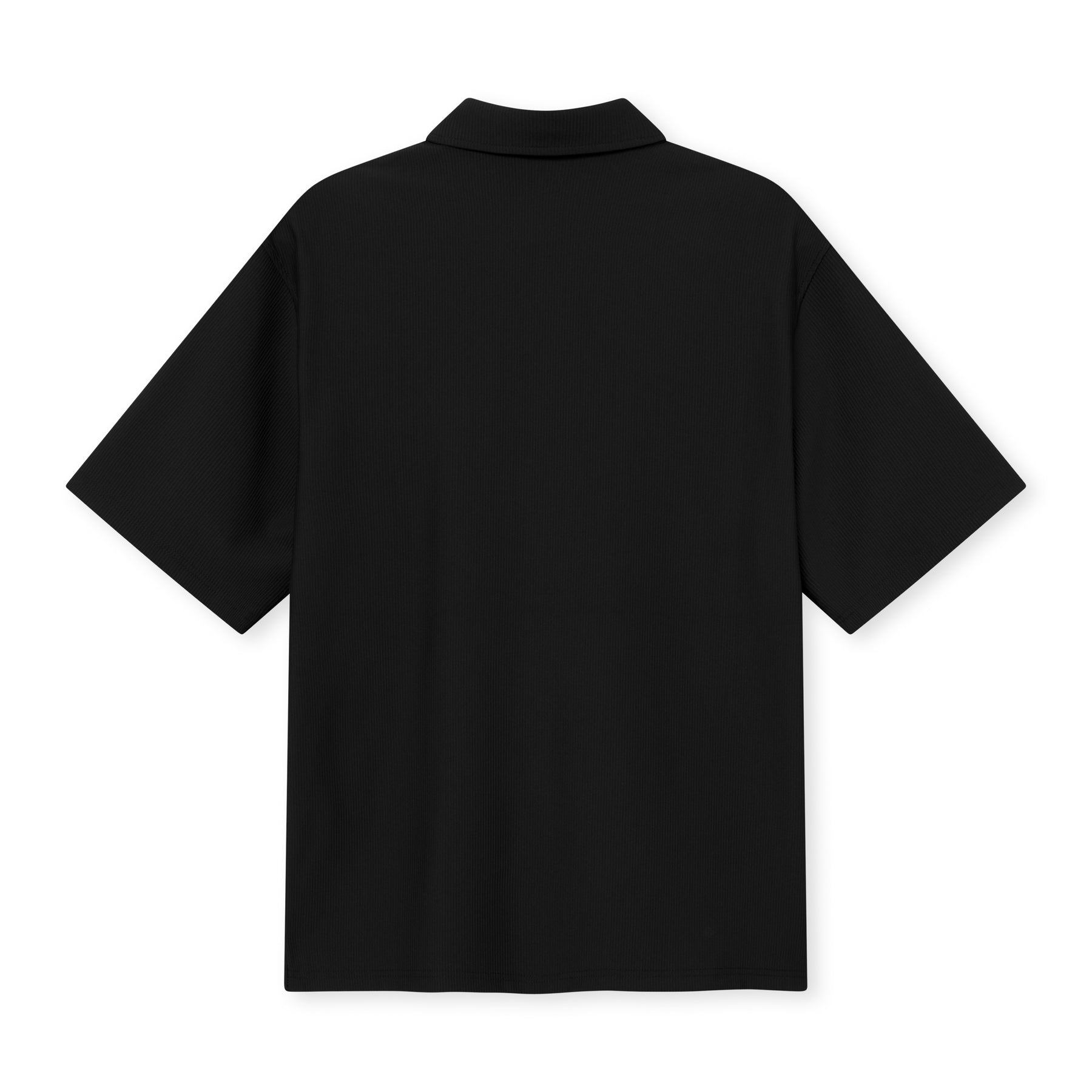 Schwarzes Herrenhemd 'Mason' mit kurzem Arm, Rückansicht