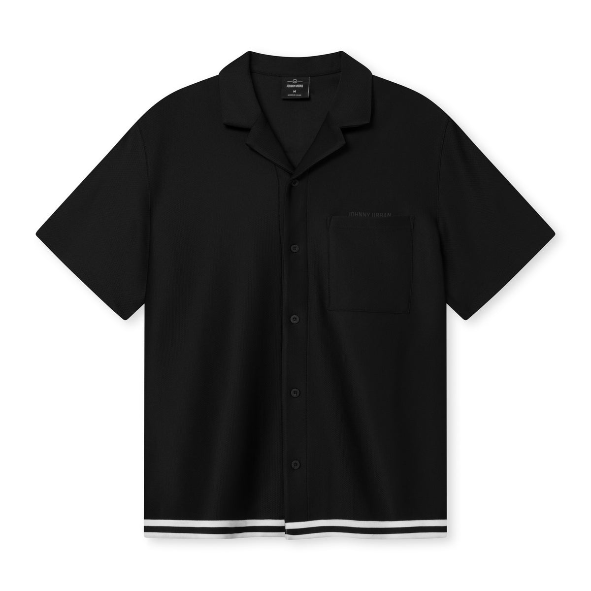 Schwarzes Herrenhemd 'Parker' von Johnny Urban mit kurzem Arm und Brusttasche