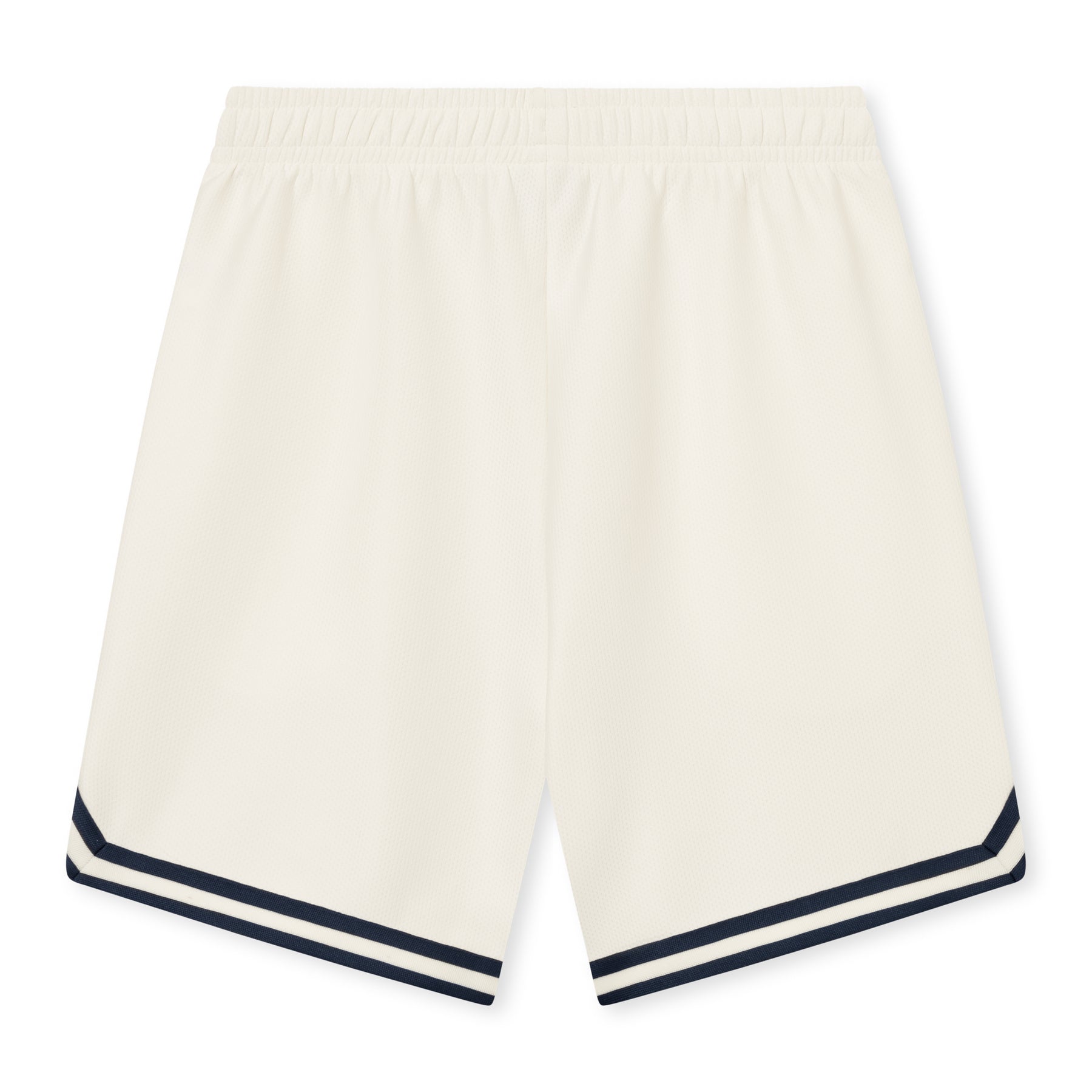Cremefarbene Shorts 'Parker' mit elastischem Bund und schwarzen Streifen am Saum