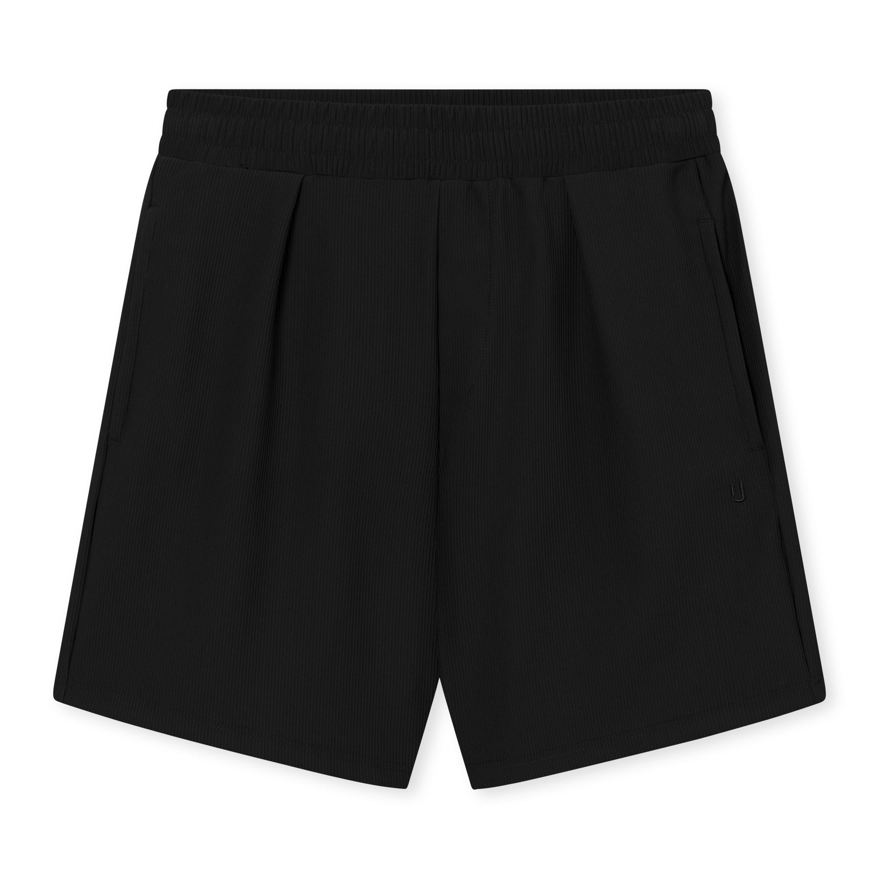 Schwarze Shorts 'Mason' mit elastischem Bund und Eingrifftaschen