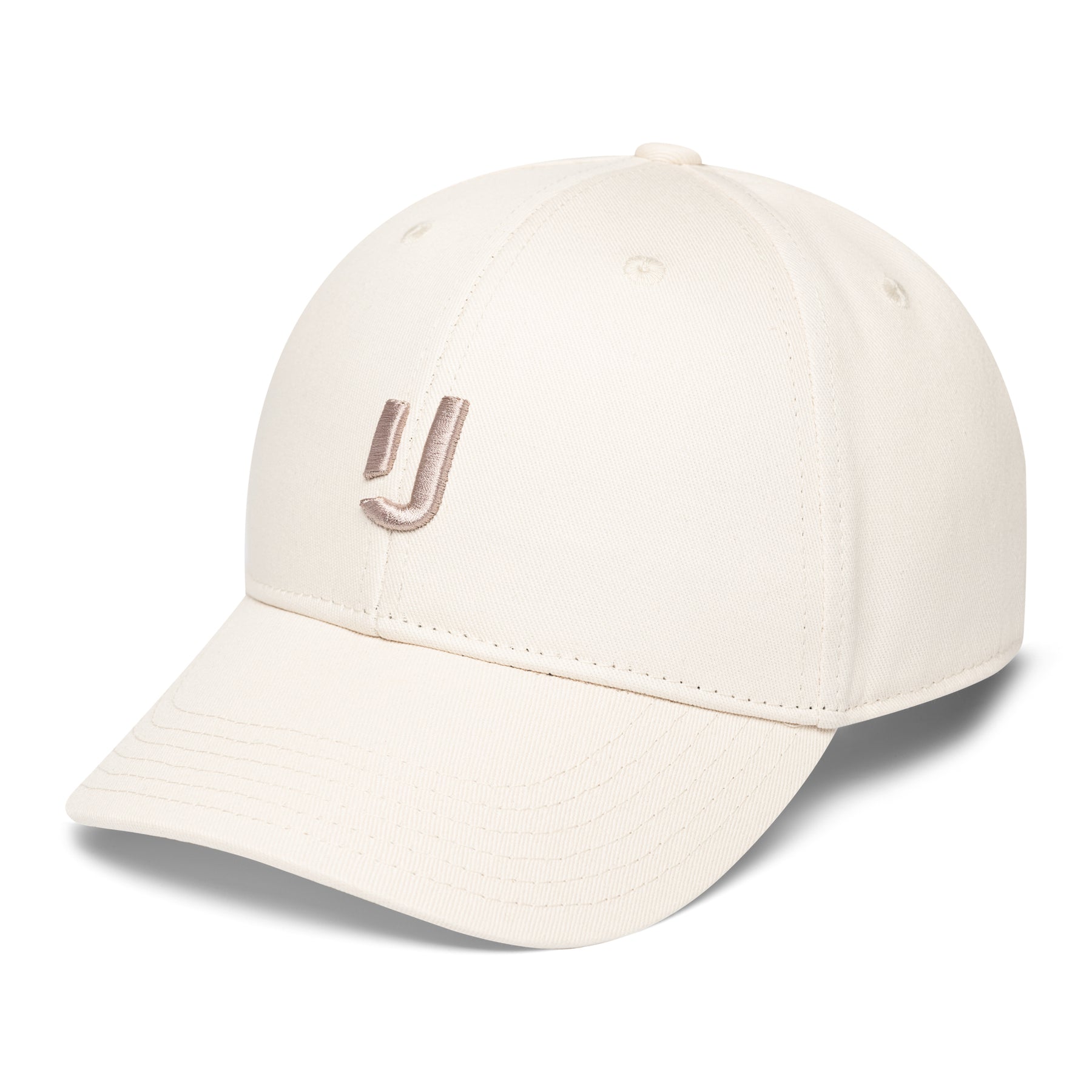 Cremefarbene Snapback-Cap 'Jason' mit besticktem 'J'-Logo vorne