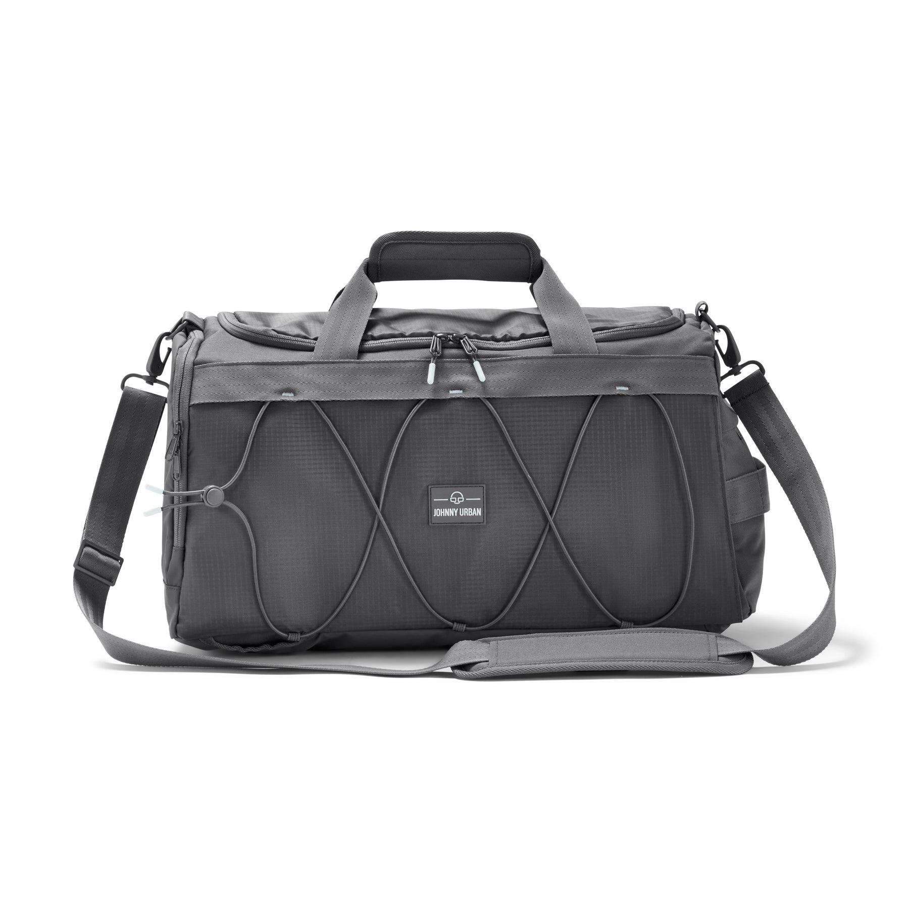 Tom graue Sporttasche Duffle Bag 'Shawn Medium' von Johnny Urban mit verstellbarem Schultergurt und Frontnetz