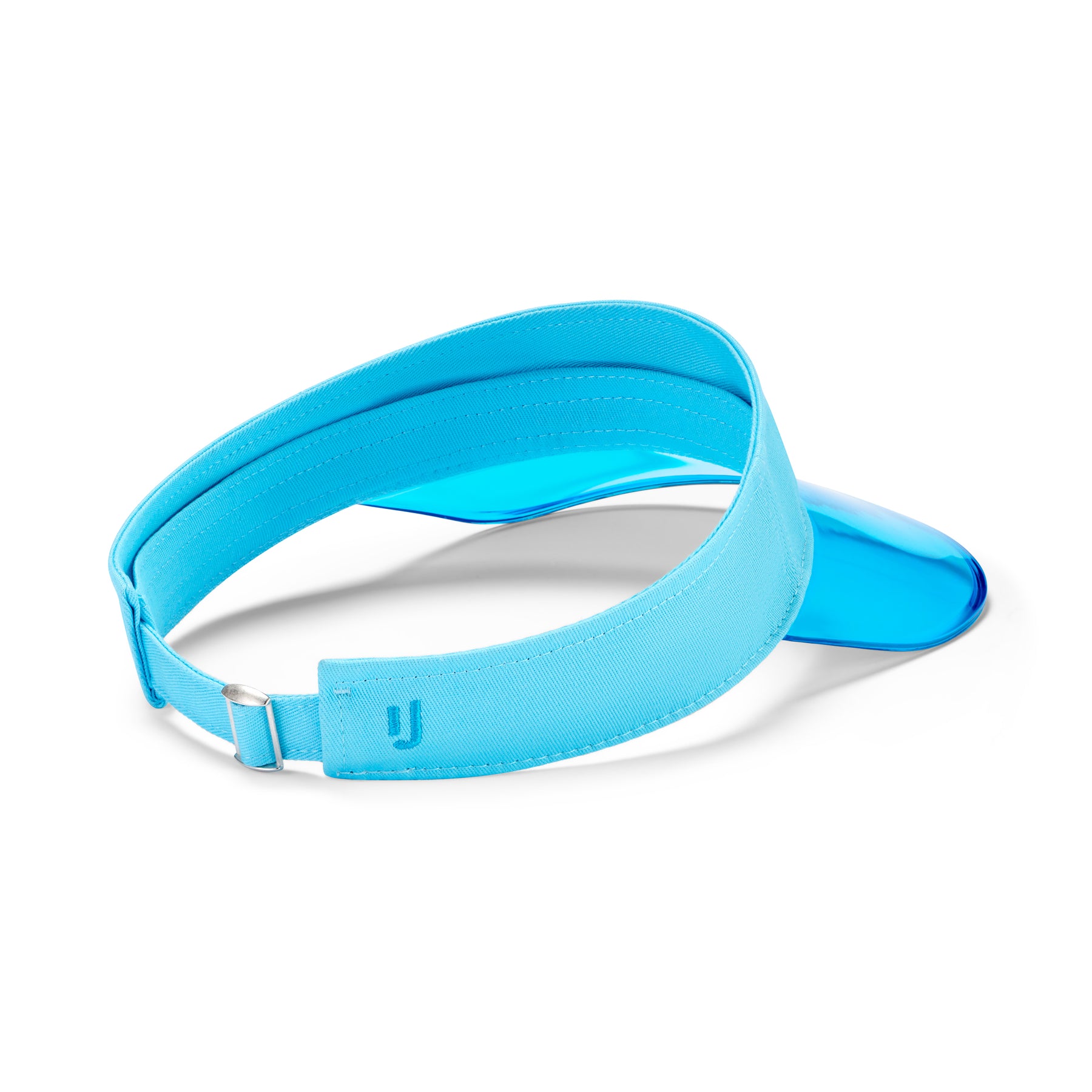 Himmelblauer Sonnenschirm 'Joy' von Johnny Urban mit transparentem Schild und verstellbarem Textilband