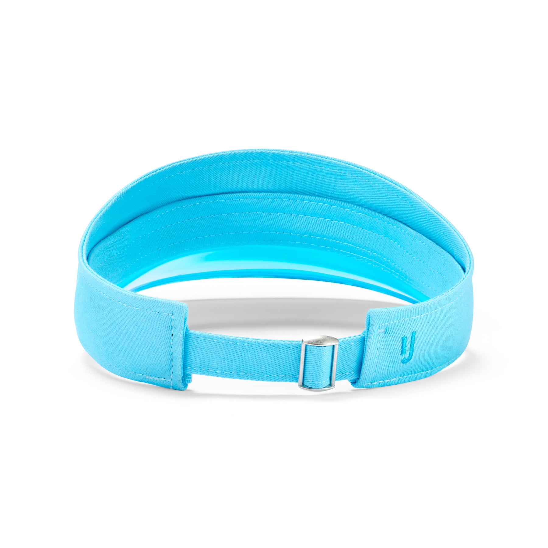 Himmelblauer Sonnenvisier 'Joy' mit verstellbarem Verschluss und Markenlogo