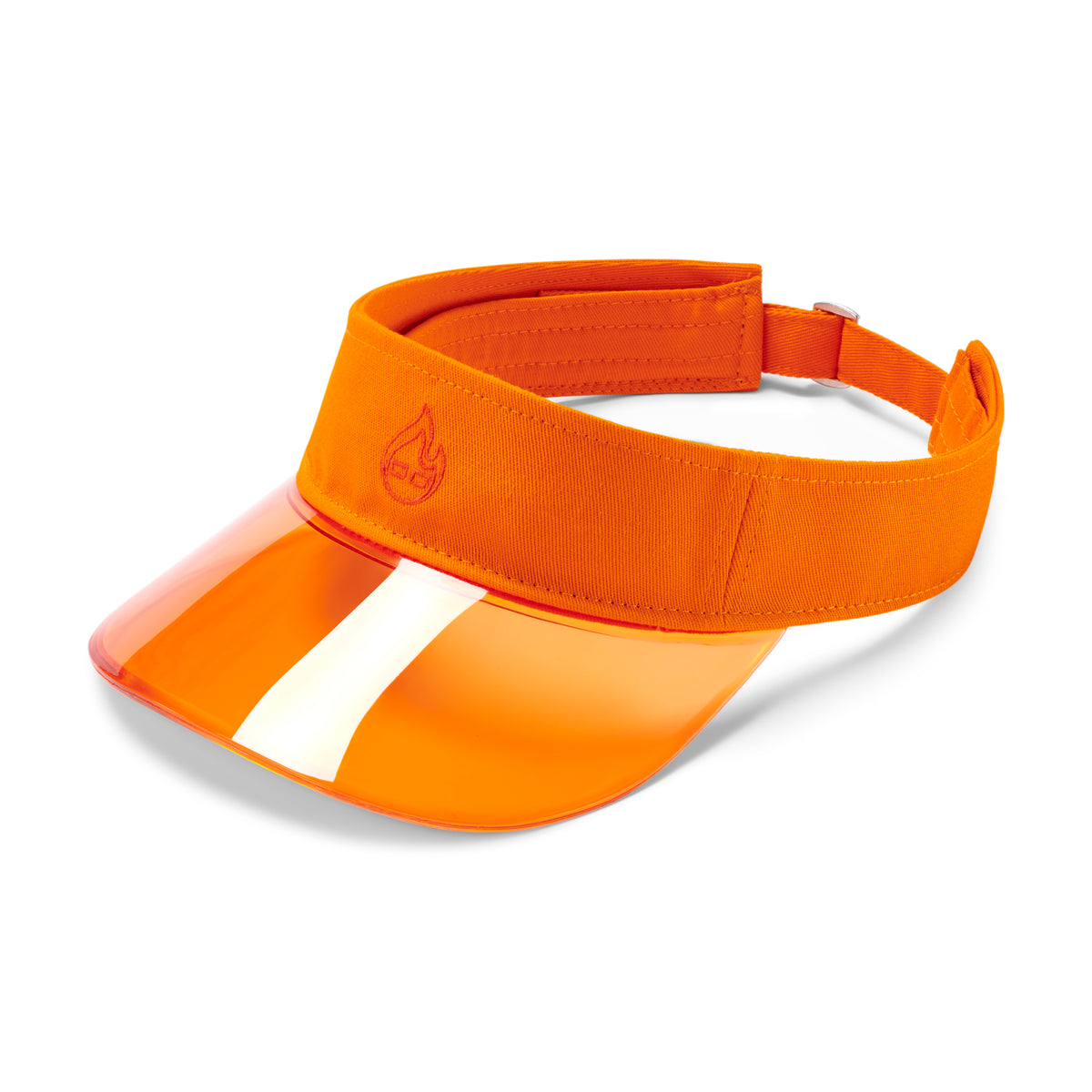 Oranger Sonnenblenden-Visor 'Joy' mit transparentem Schirm und verstellbarem Riemen