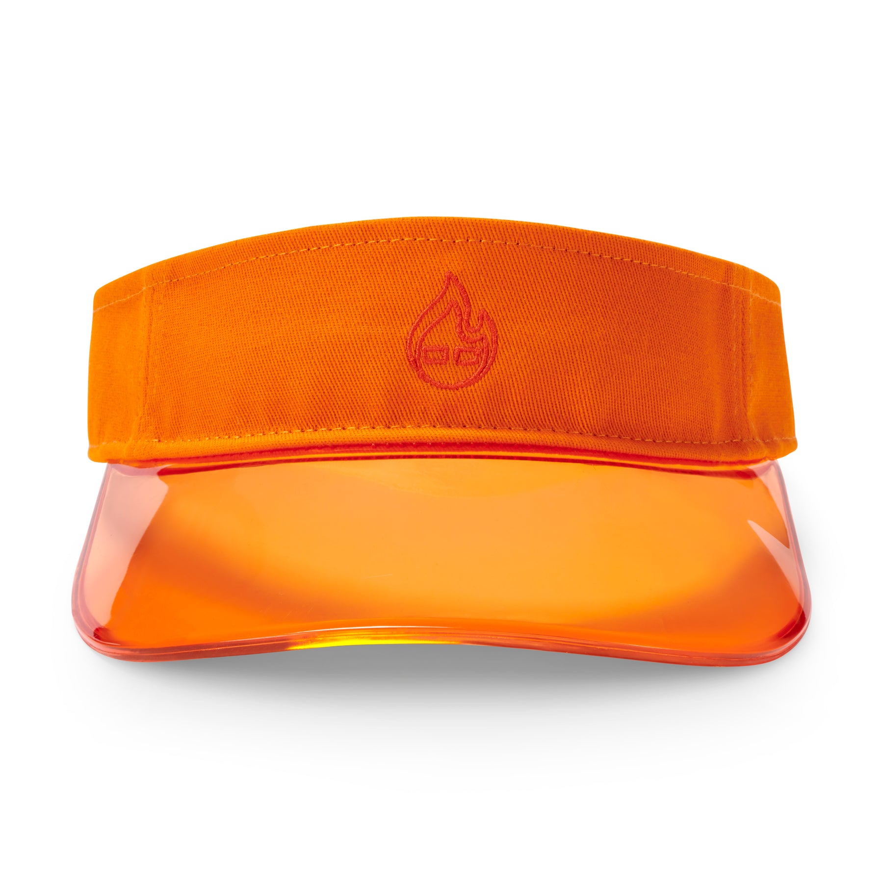 Sonnenschirm 'Joy' von Johnny Urban mit orangefarbenem Stoffband und transparentem orangefarbenen Schild